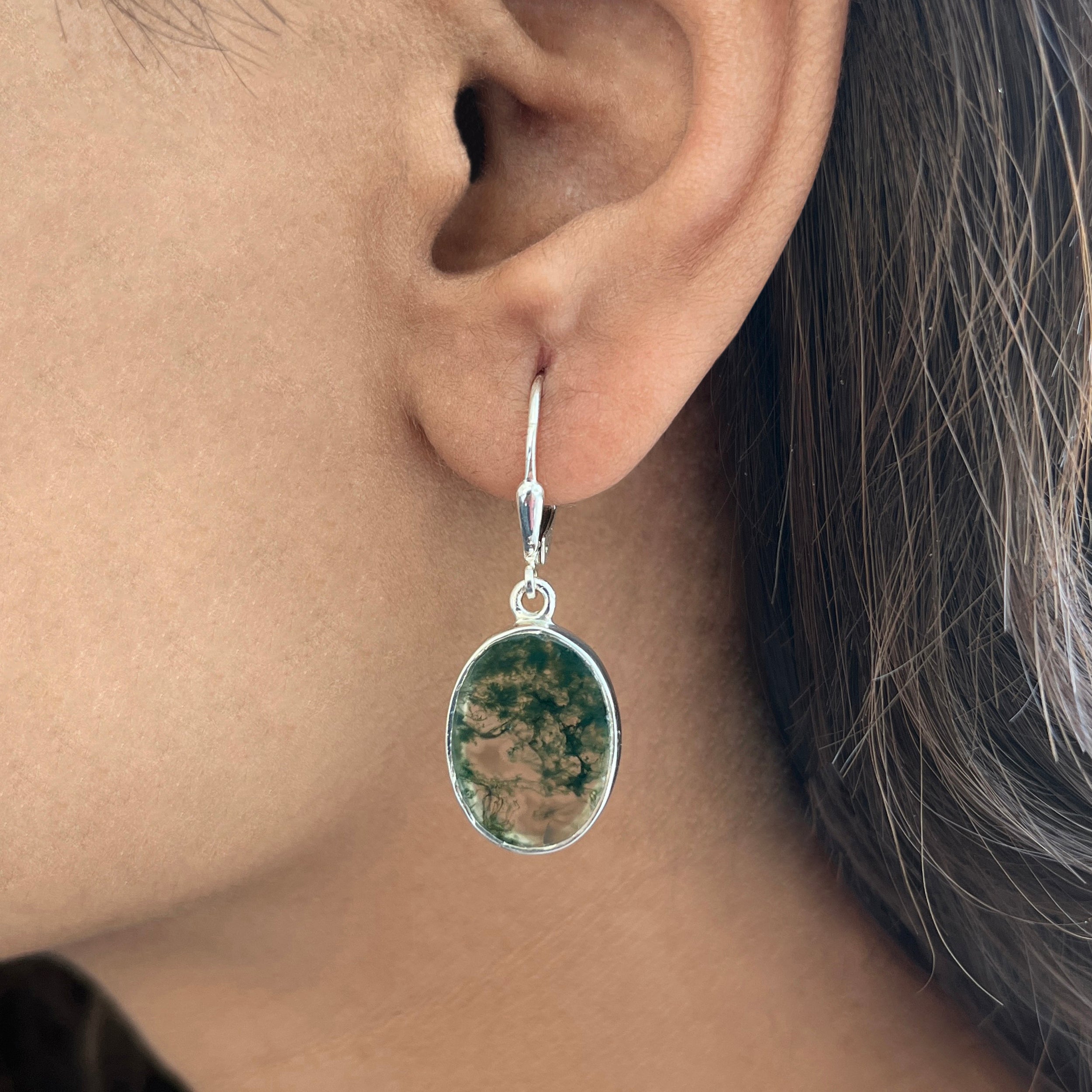 Moss Agate Earring-(MOA-E-9.)