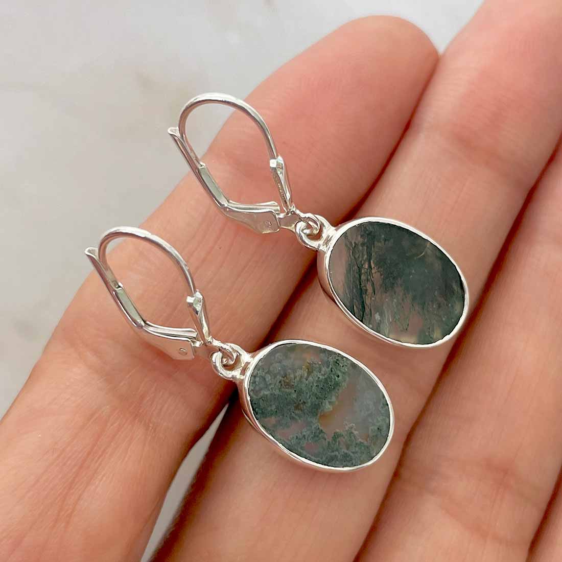 Moss Agate Earring-(MOA-E-90.)