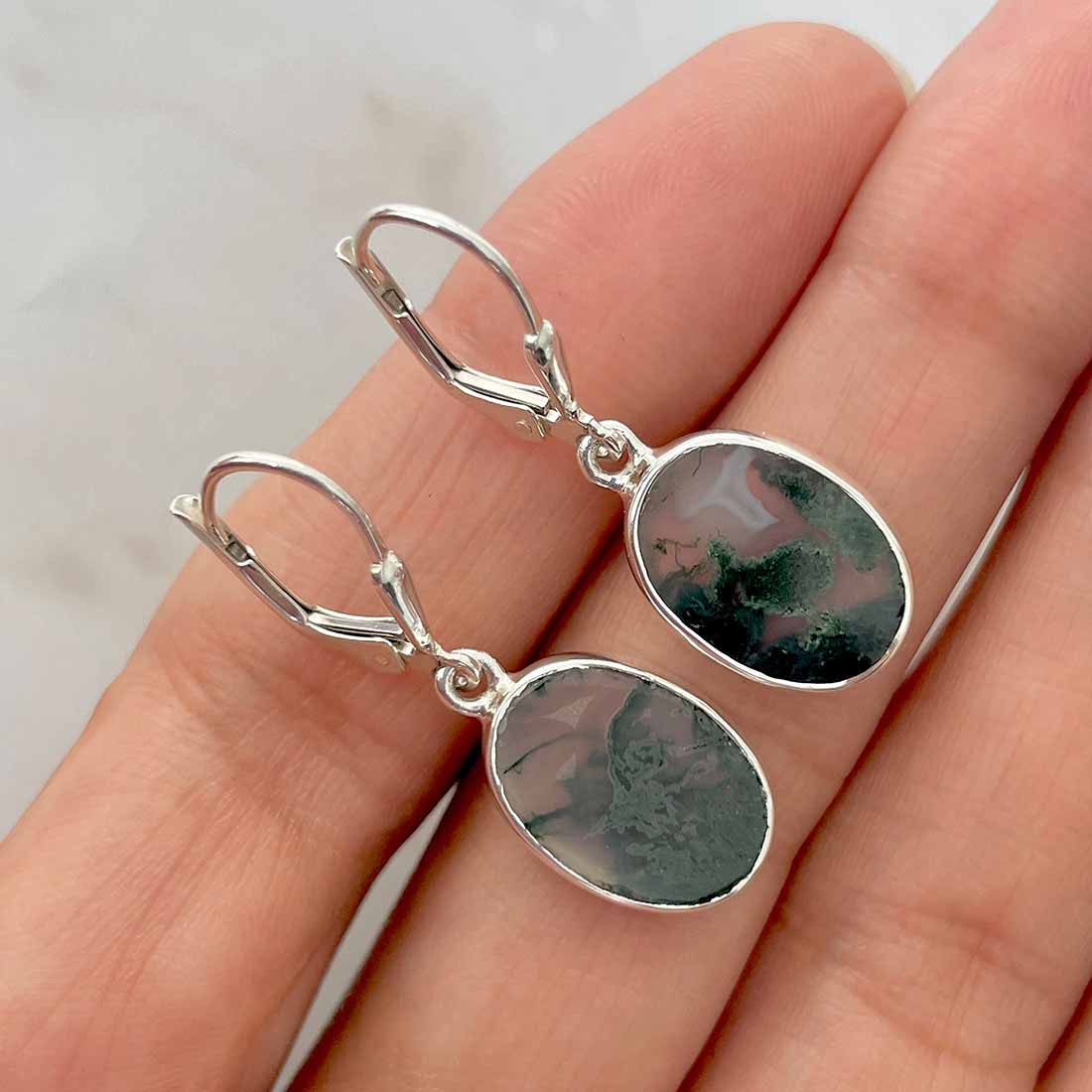 Moss Agate Earring-(MOA-E-91.)