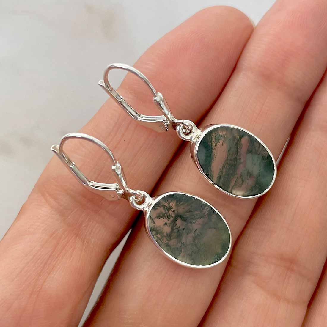 Moss Agate Earring-(MOA-E-92.)