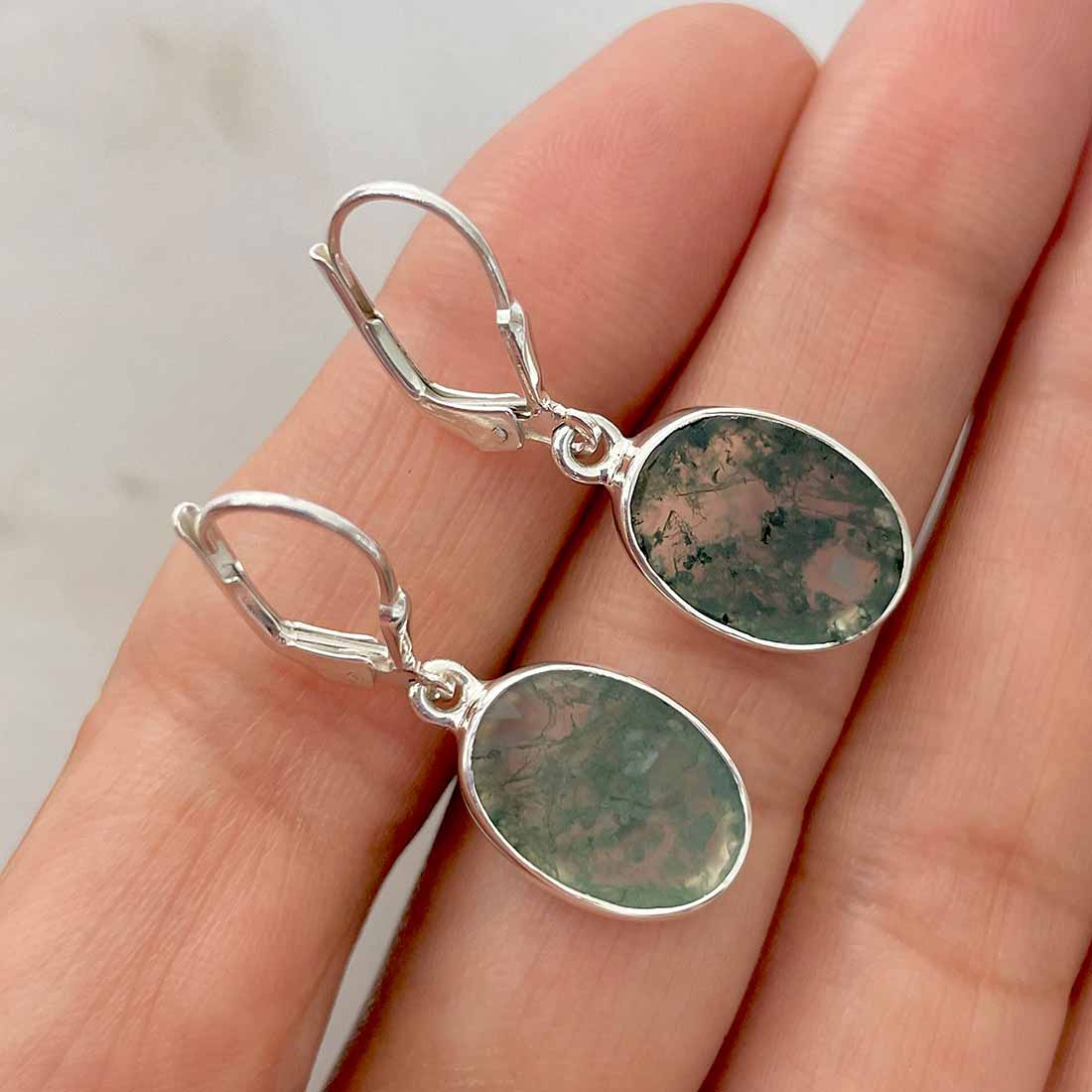 Moss Agate Earring-(MOA-E-93.)