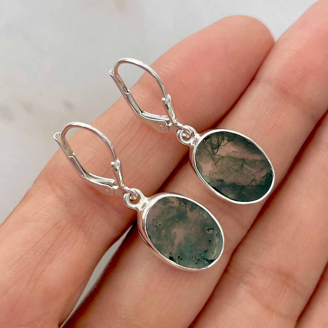 Moss Agate Earring-(MOA-E-94.)