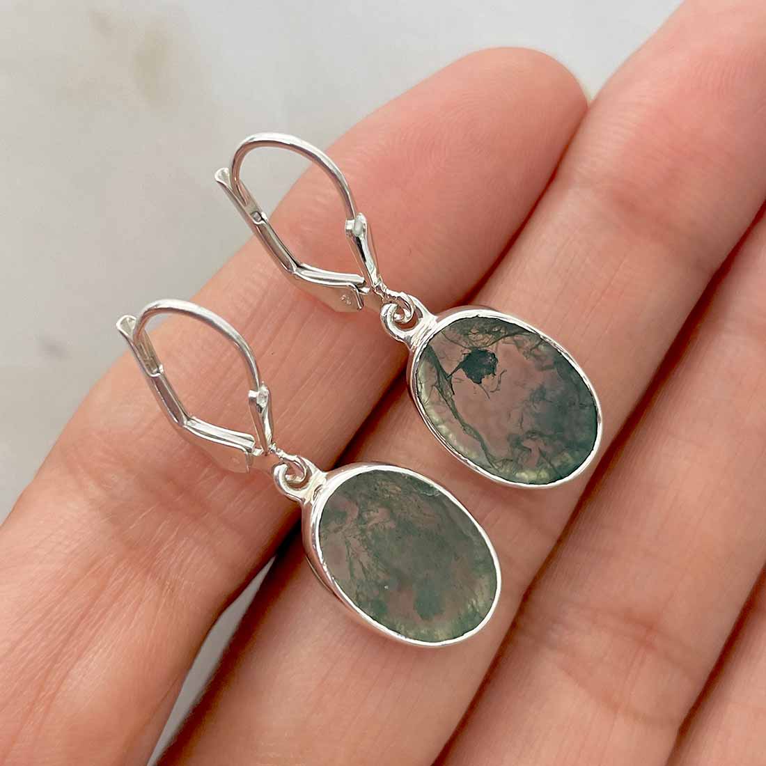 Moss Agate Earring-(MOA-E-96.)
