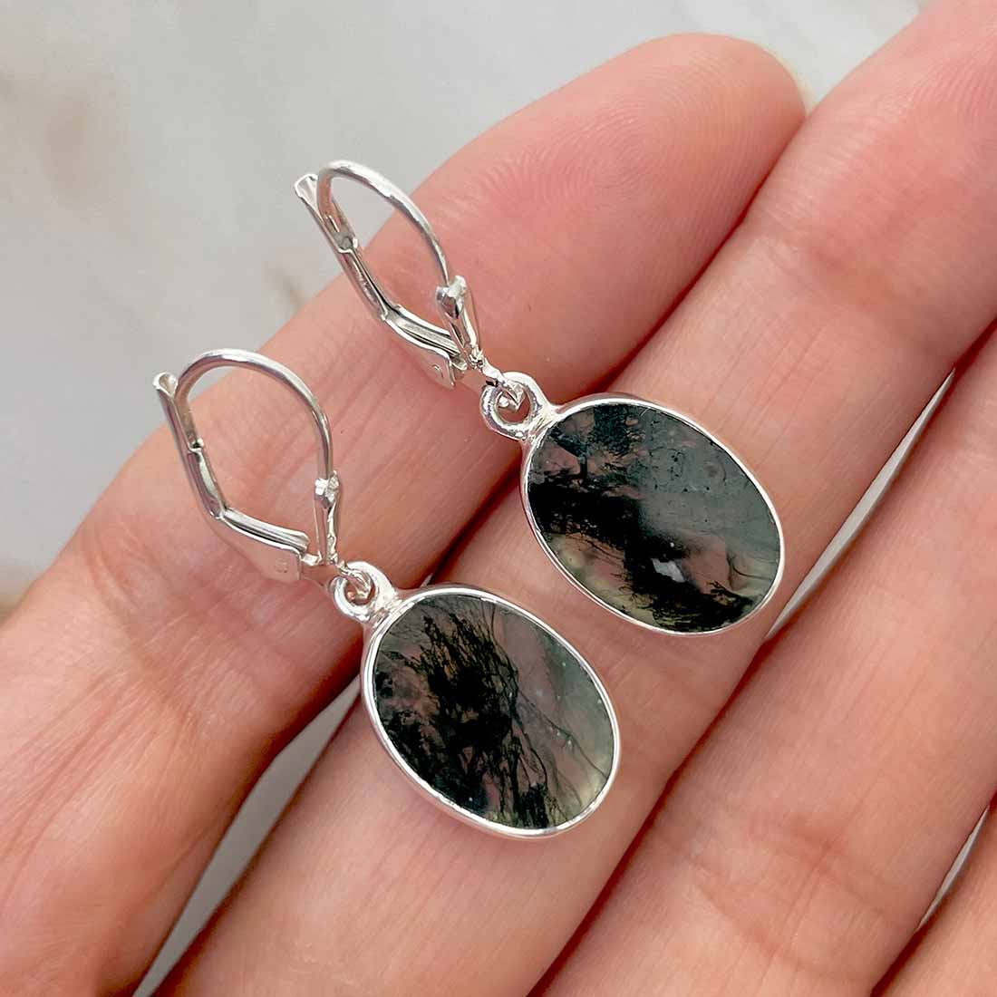 Moss Agate Earring-(MOA-E-97.)
