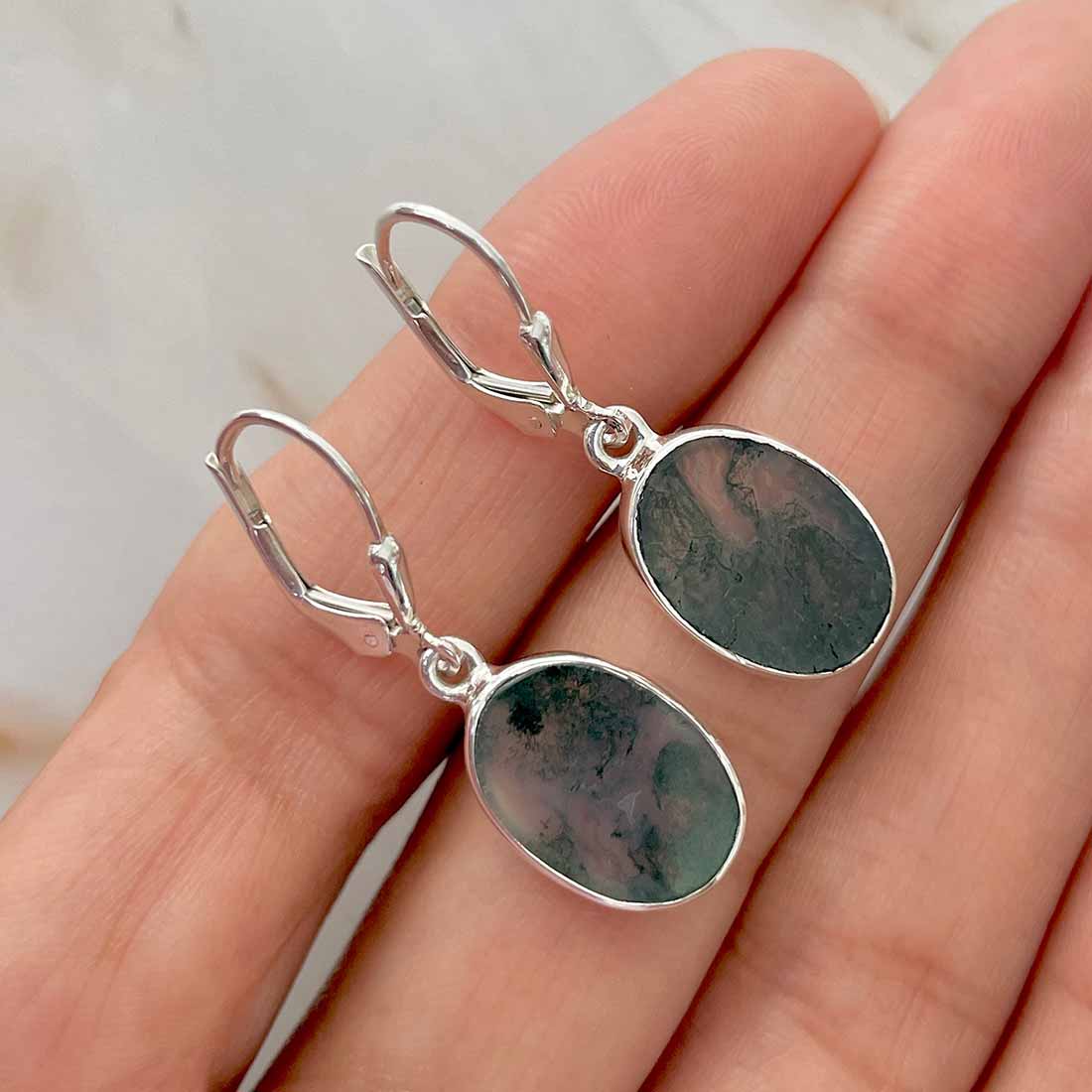 Moss Agate Earring-(MOA-E-98.)
