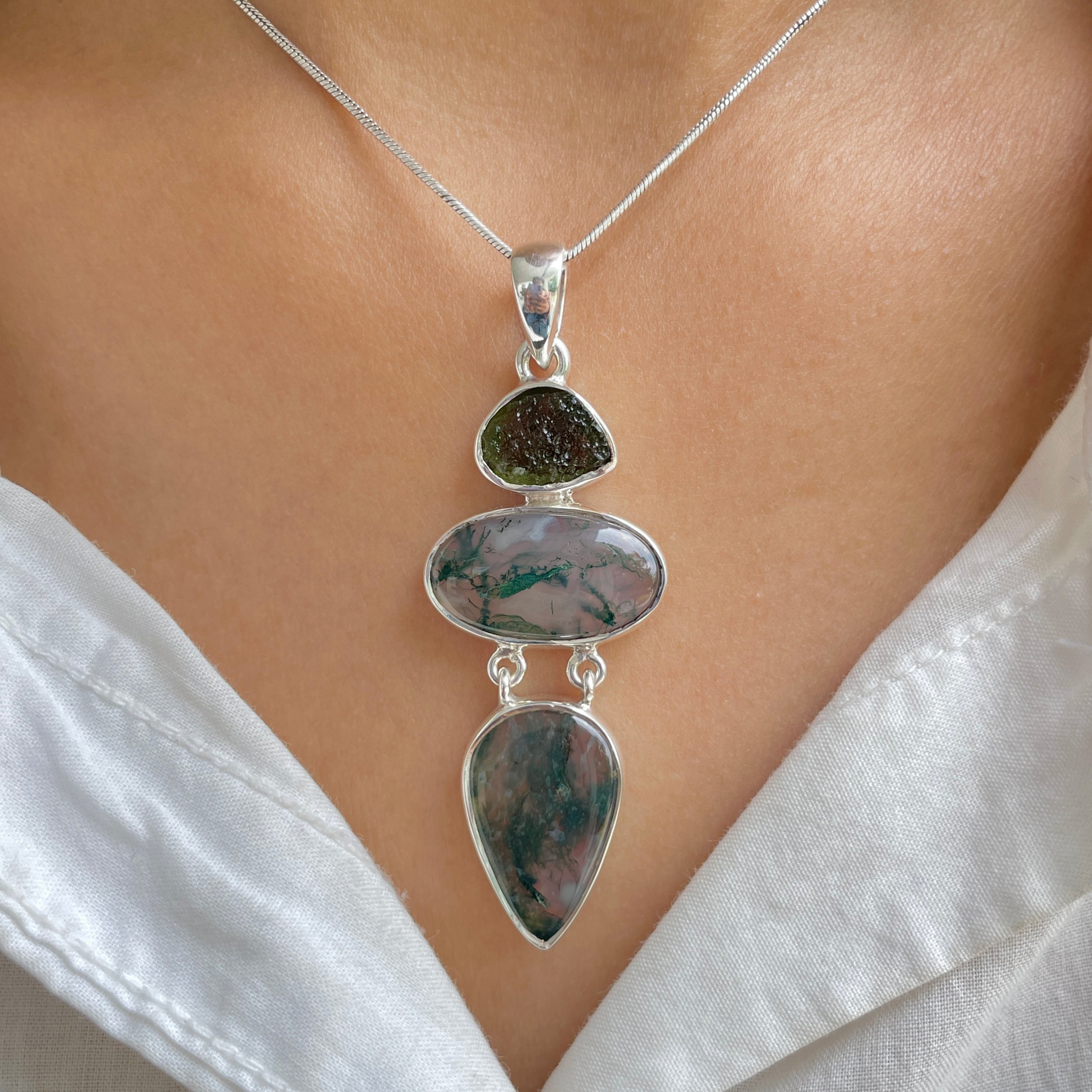 Moss Agate Pendant-(MOA-P-32.)