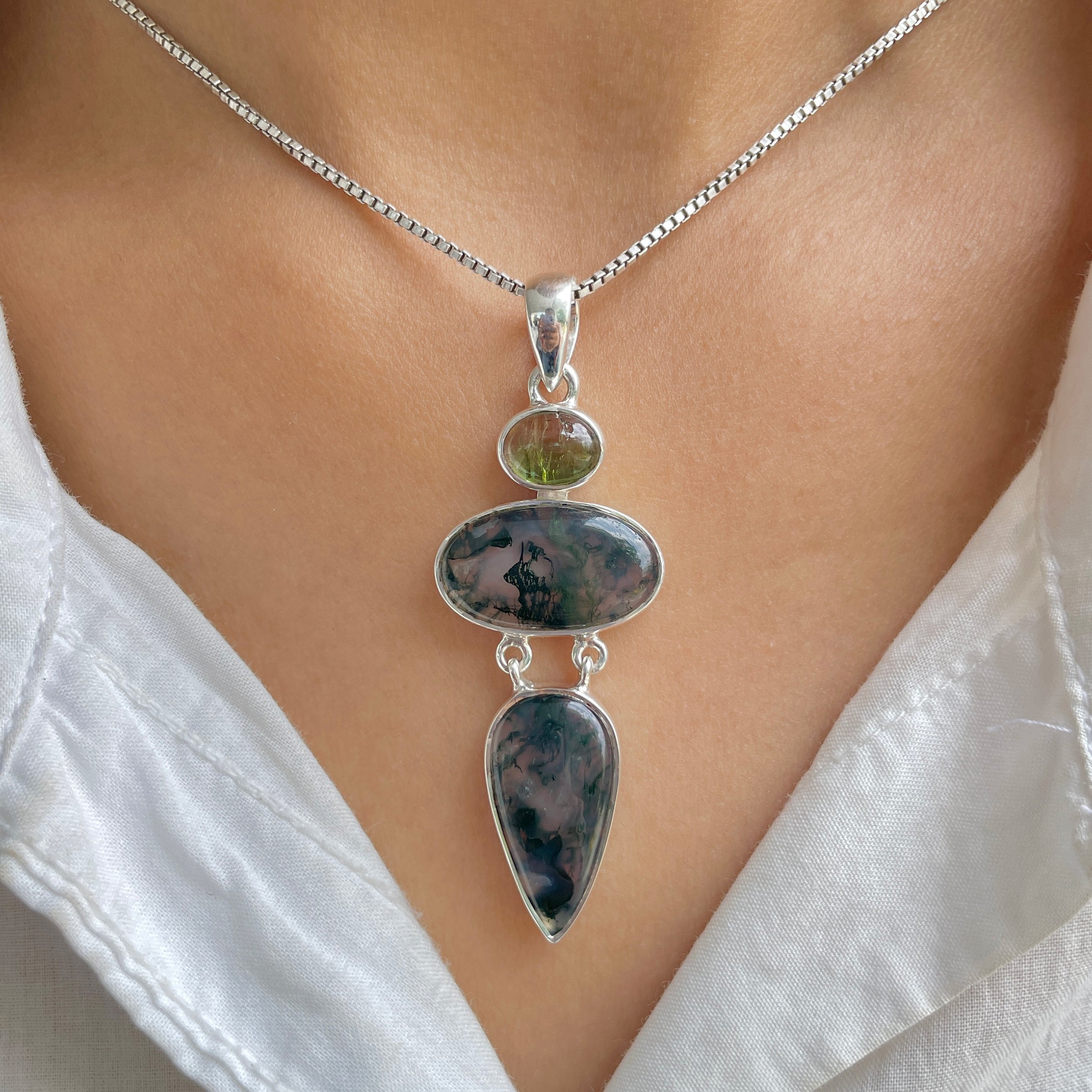 Moss Agate Pendant-(MOA-P-33.)