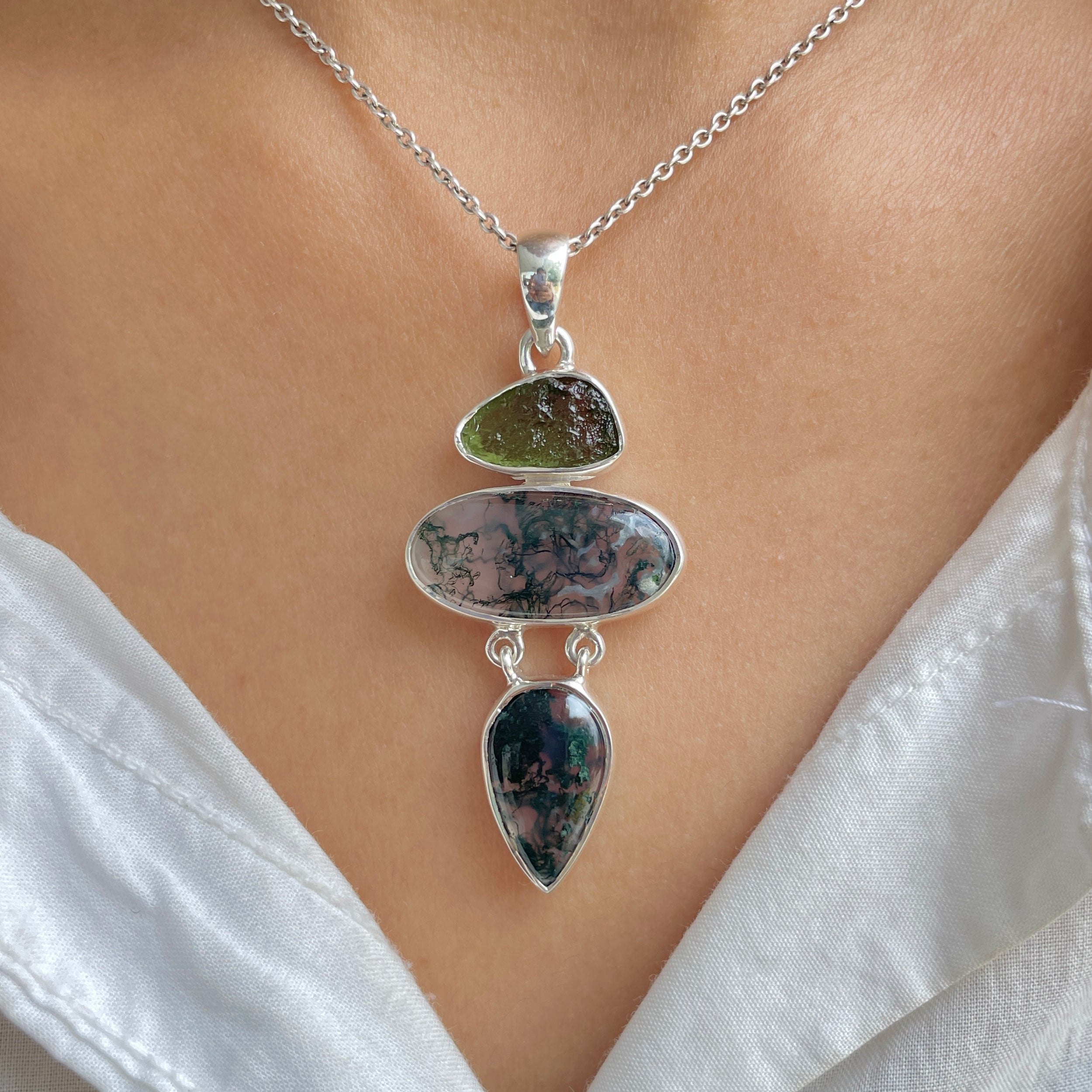 Moss Agate Pendant-(MOA-P-34.)