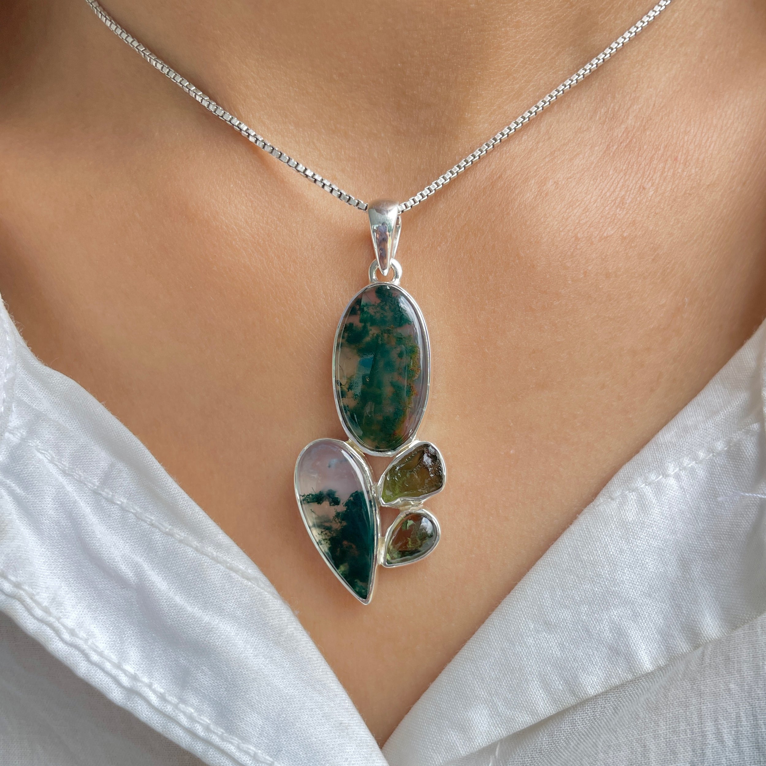 Moss Agate Pendant-(MOA-P-39.)