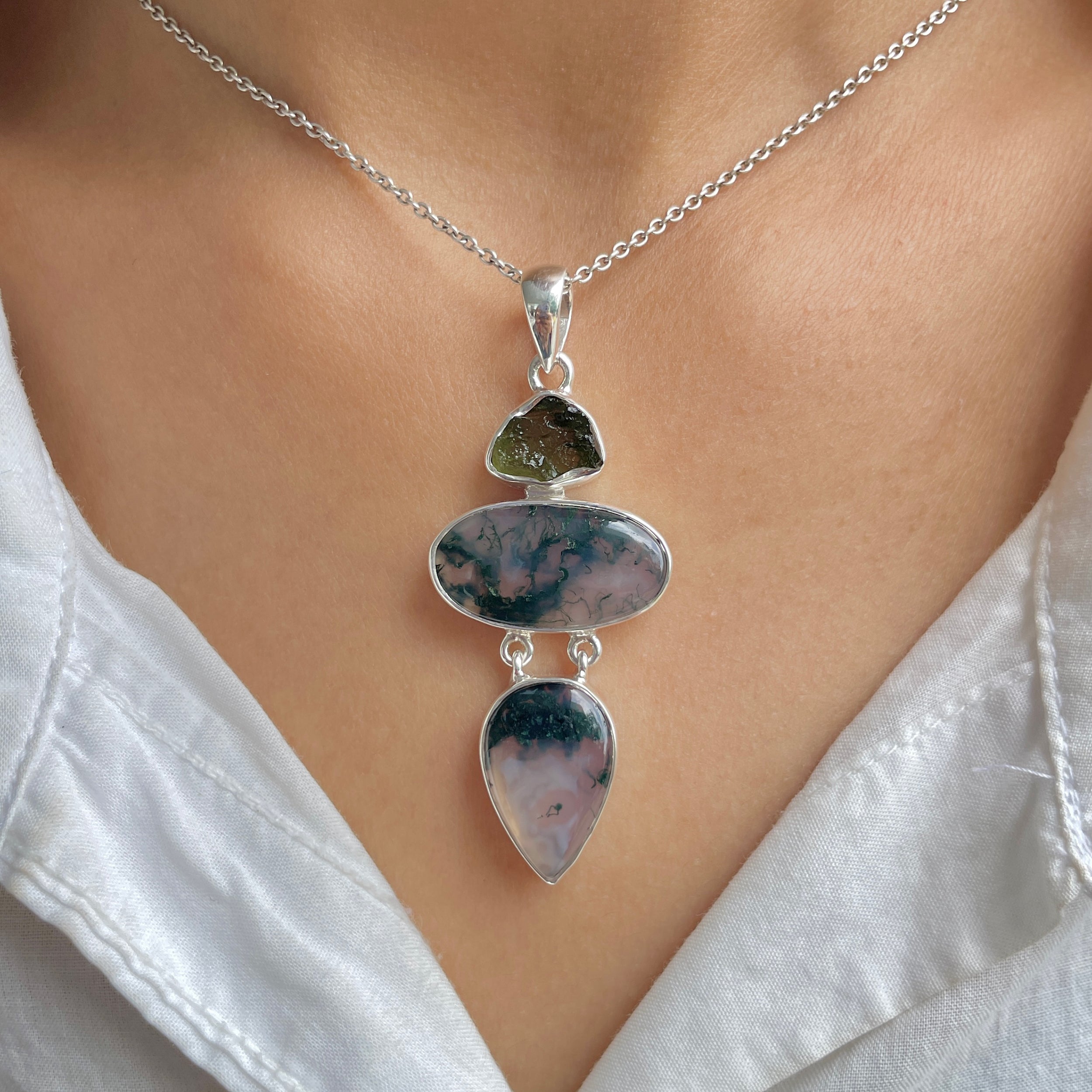 Moss Agate Pendant-(MOA-P-43.)