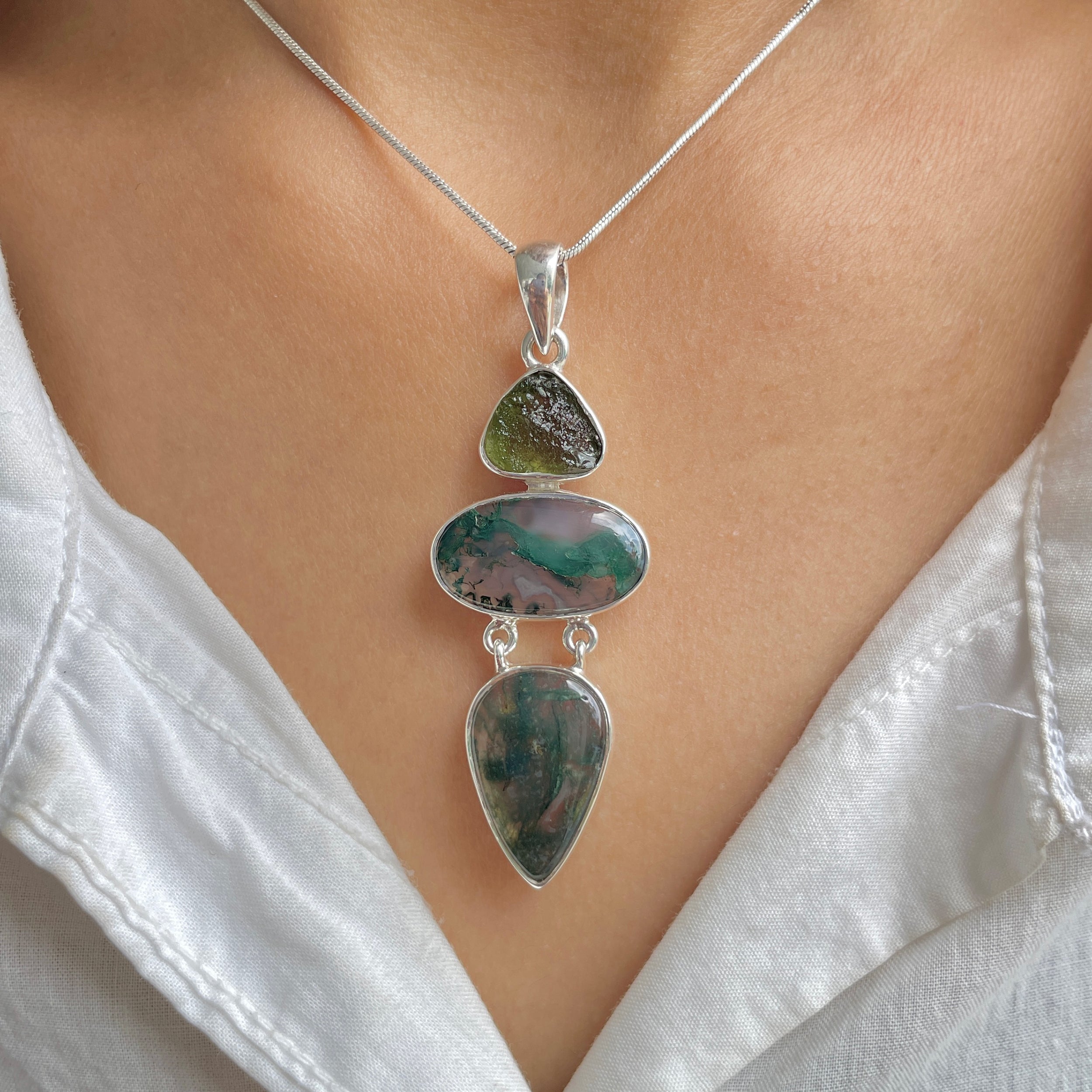 Moss Agate Pendant-(MOA-P-44.)