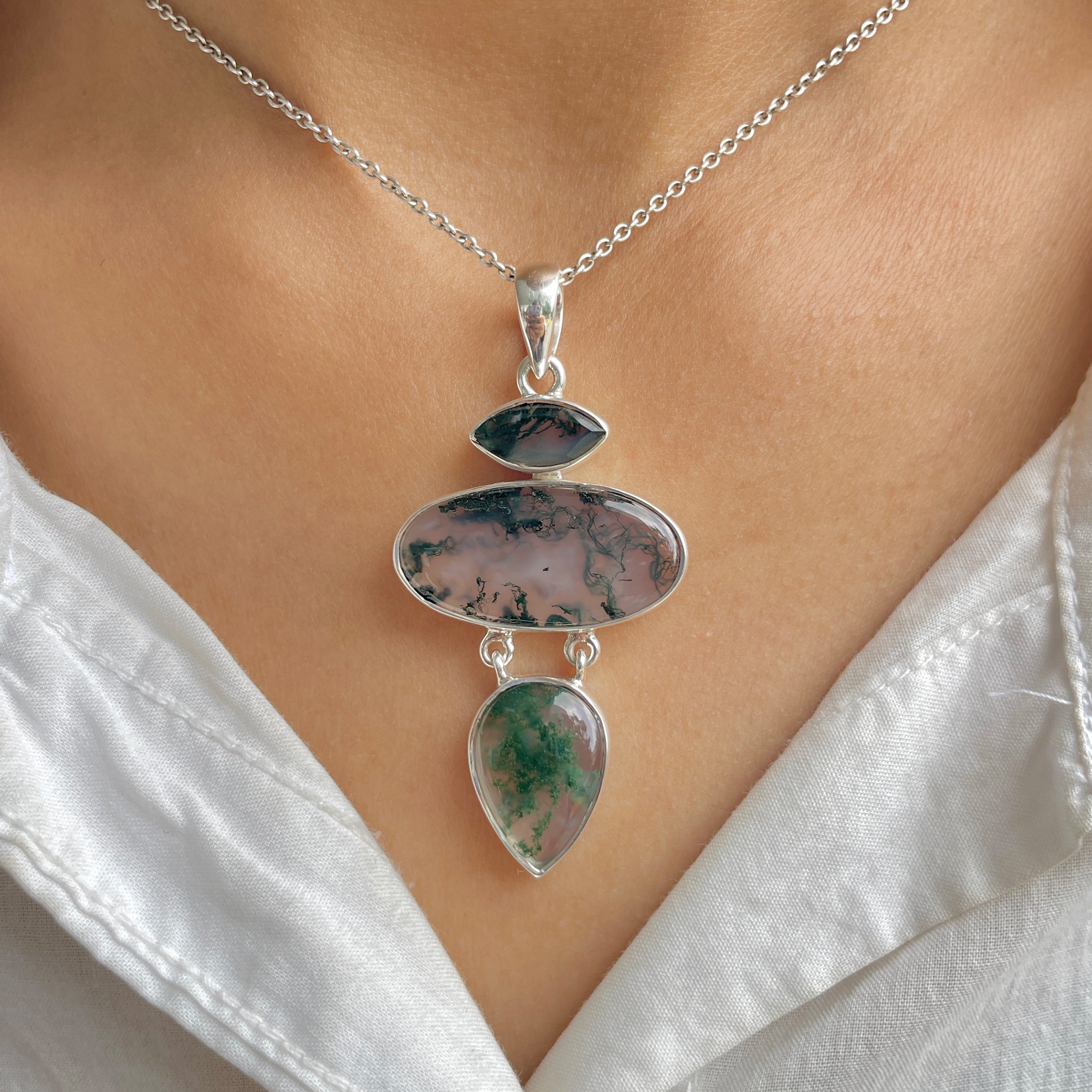 Moss Agate Pendant-(MOA-P-46.)