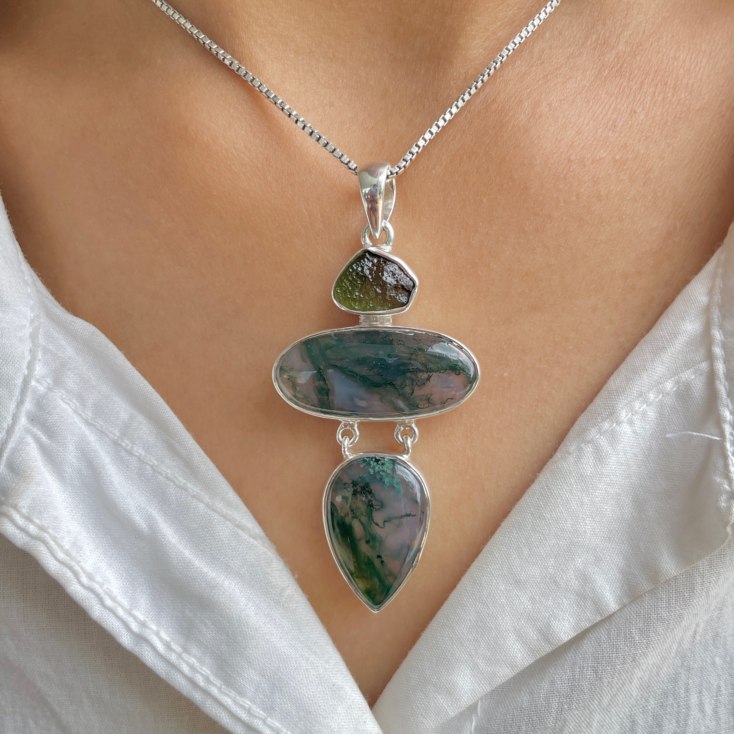 Moss Agate Pendant-(MOA-P-51.)