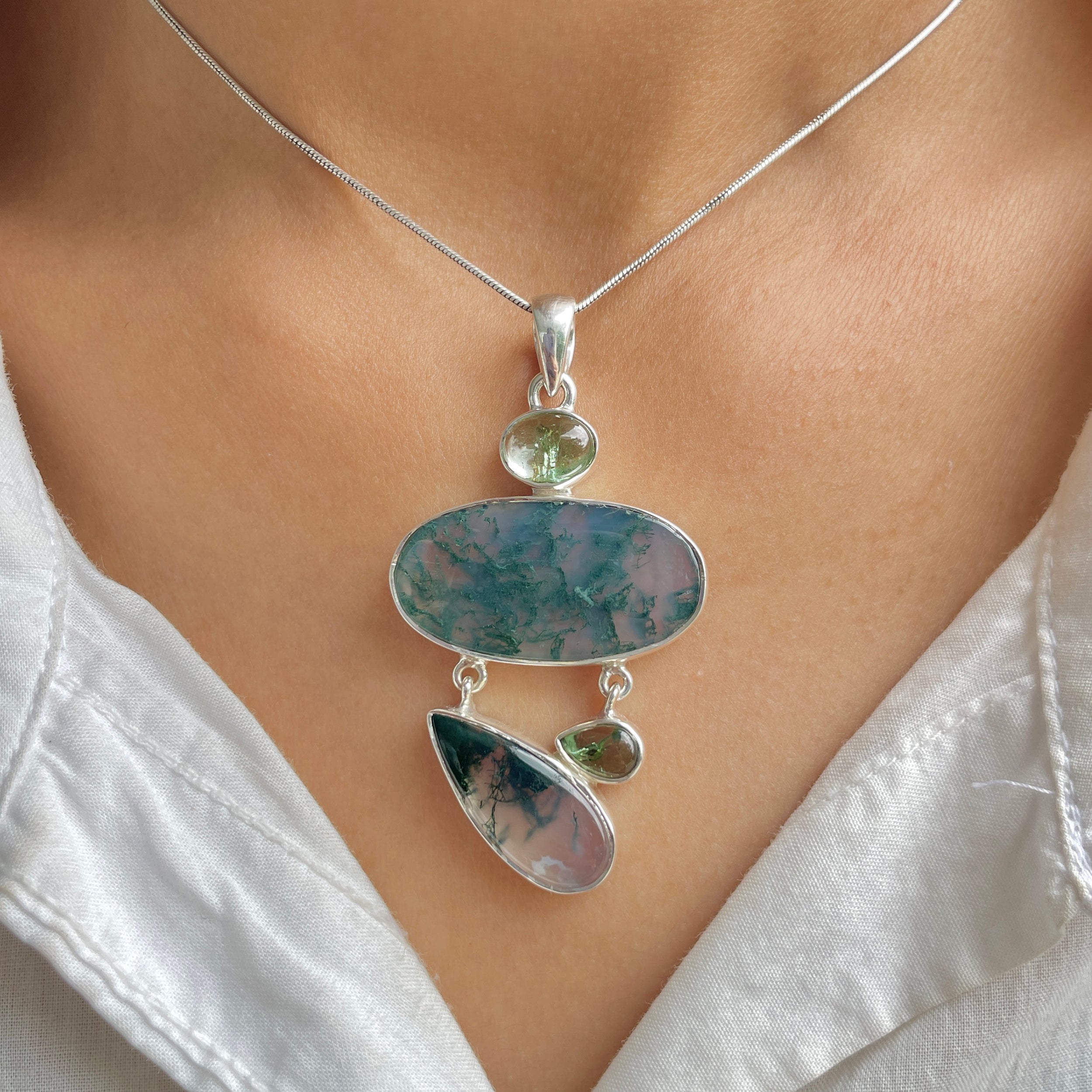 Moss Agate Pendant-(MOA-P-53.)