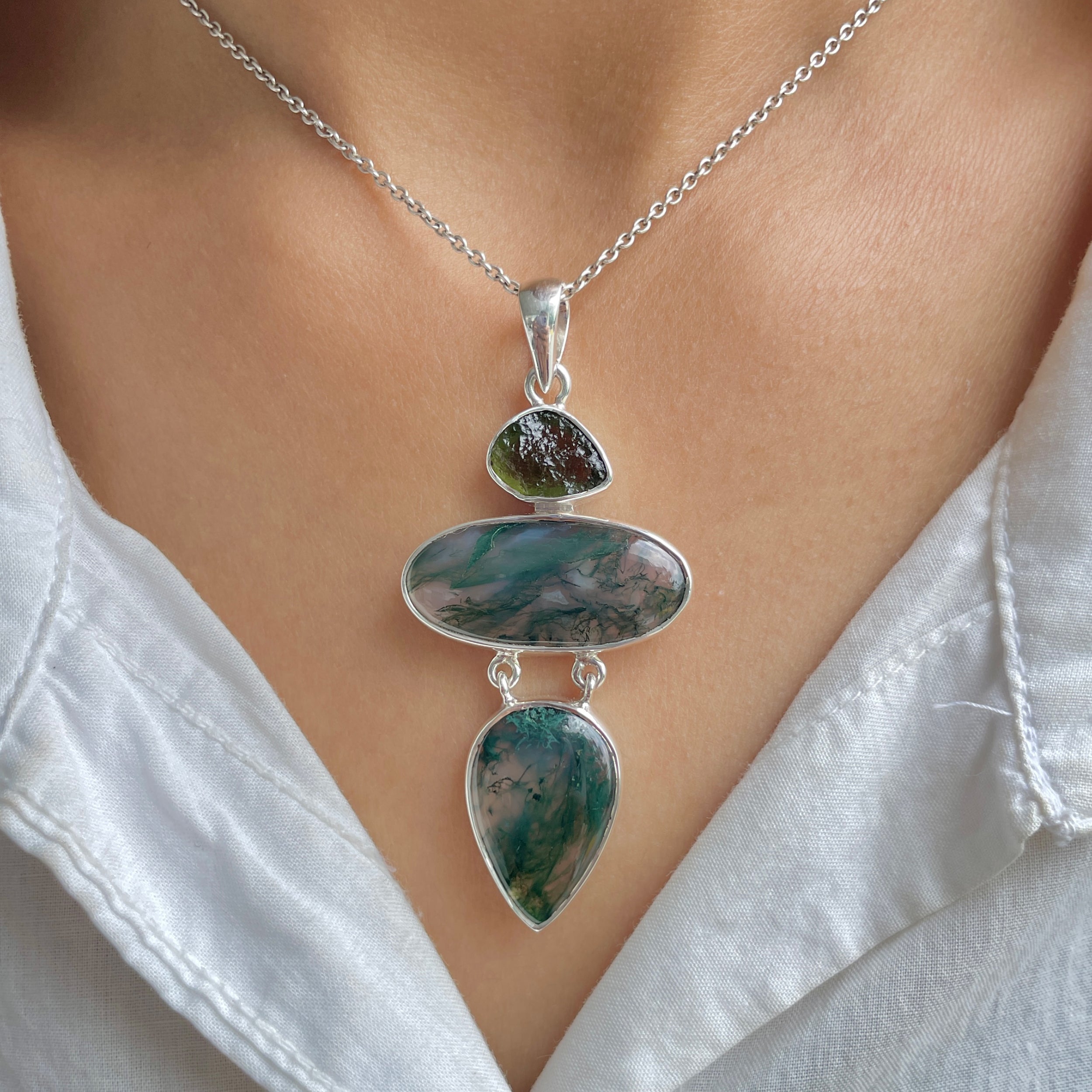 Moss Agate Pendant-(MOA-P-55.)