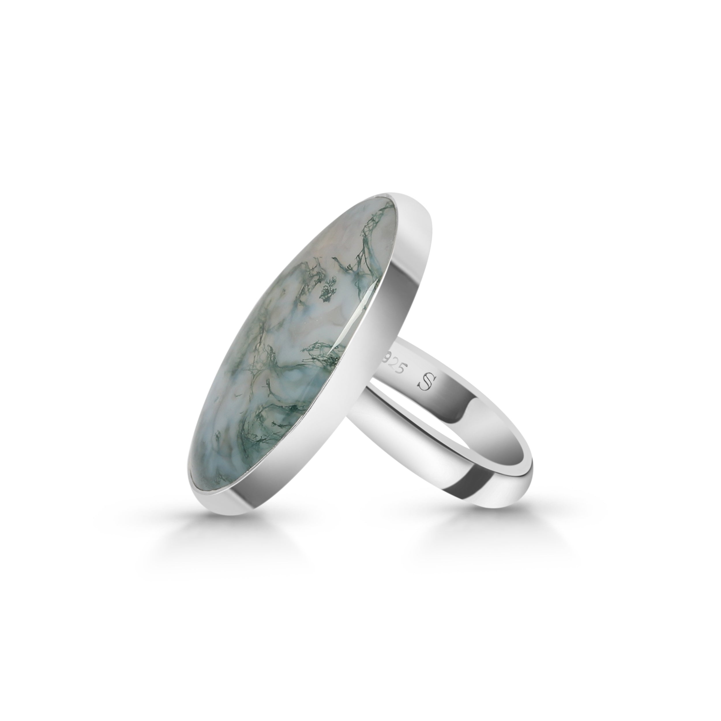 Moss Agate Adjustable Ring-(MOA-R-2.)