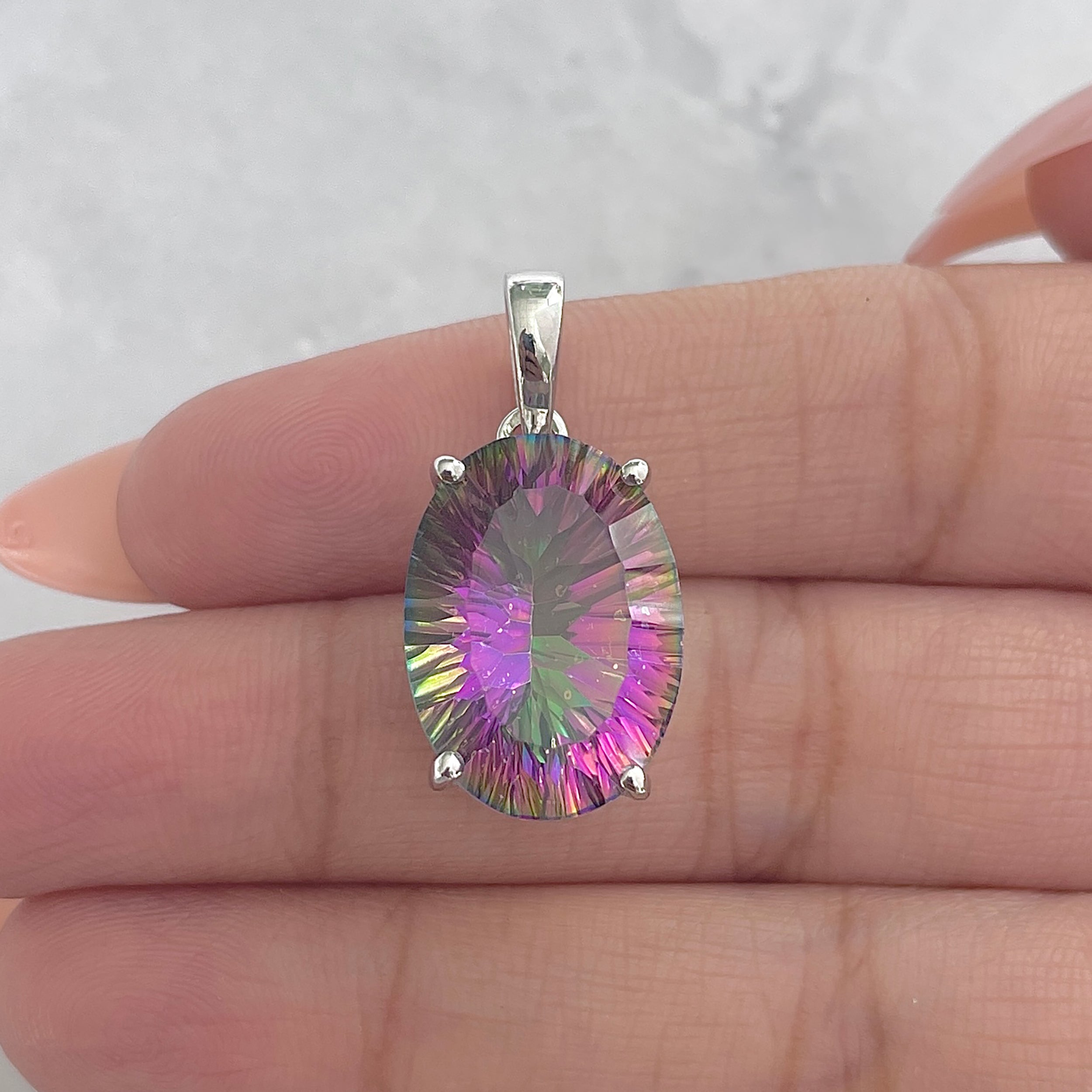Mystic Topaz Pendant-(MST-RDP-480.)
