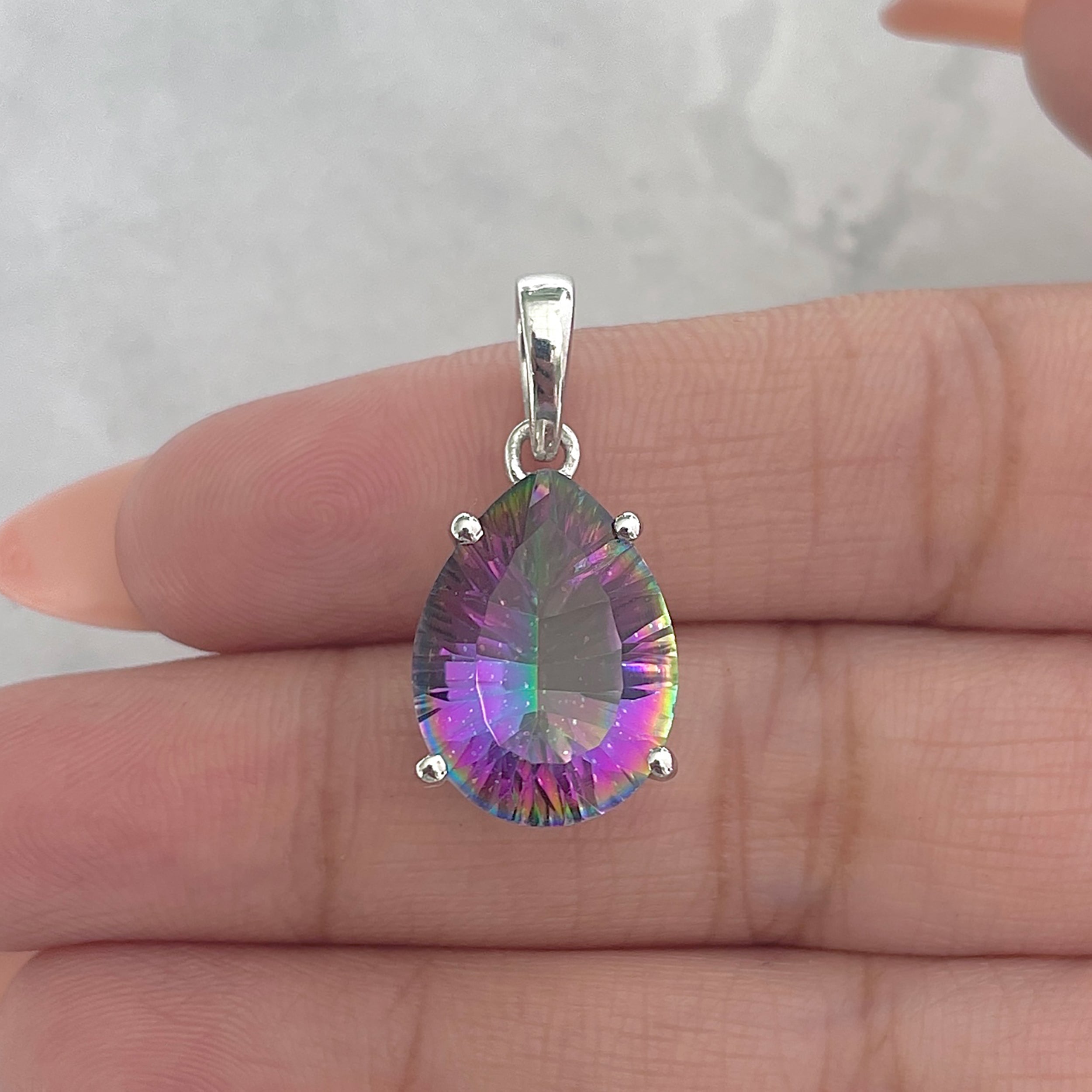 Mystic Topaz Pendant-(MST-RDP-481.)