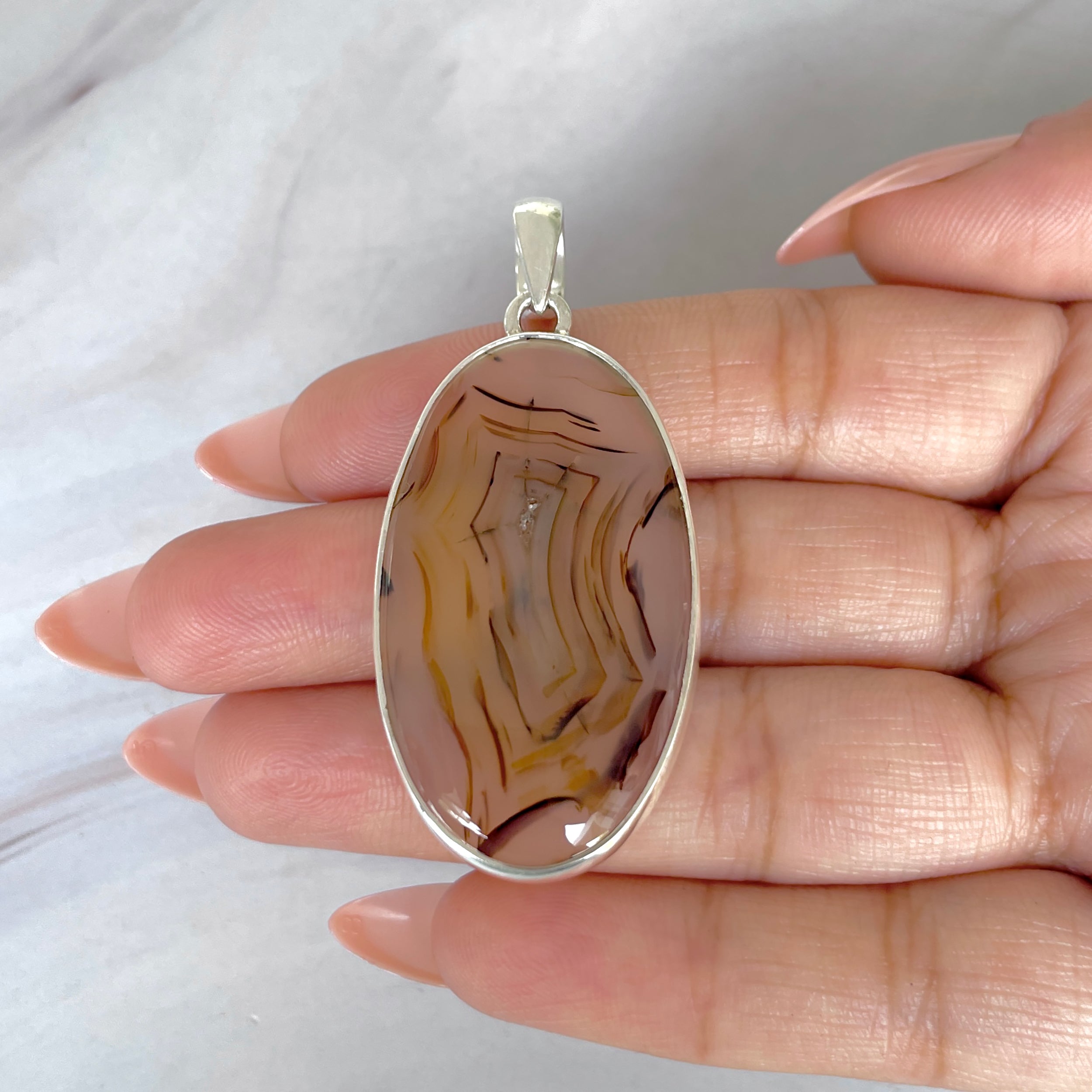 Montana Agate Pendant-(MTA-P-125.)