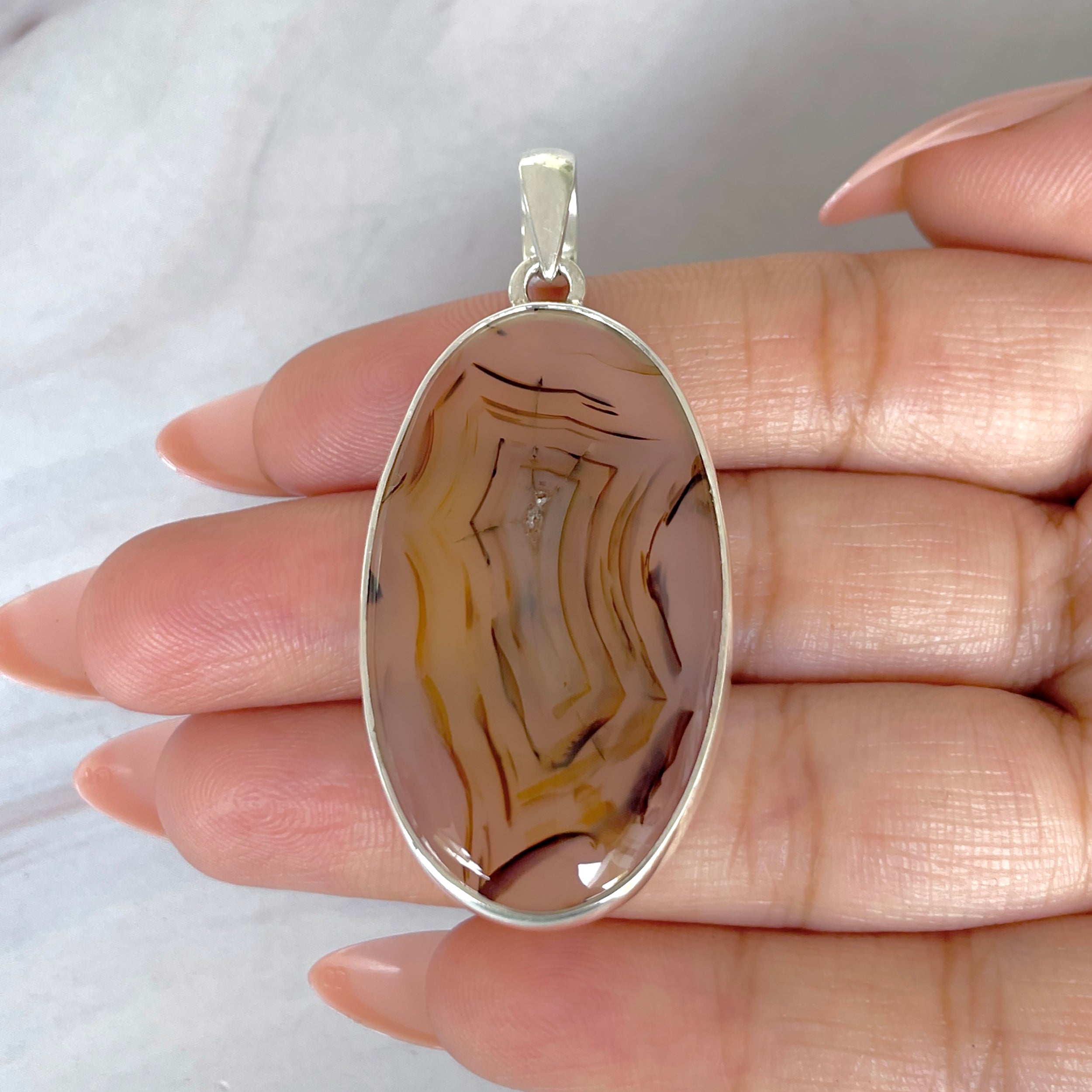 Montana Agate Pendant-(MTA-P-125.)