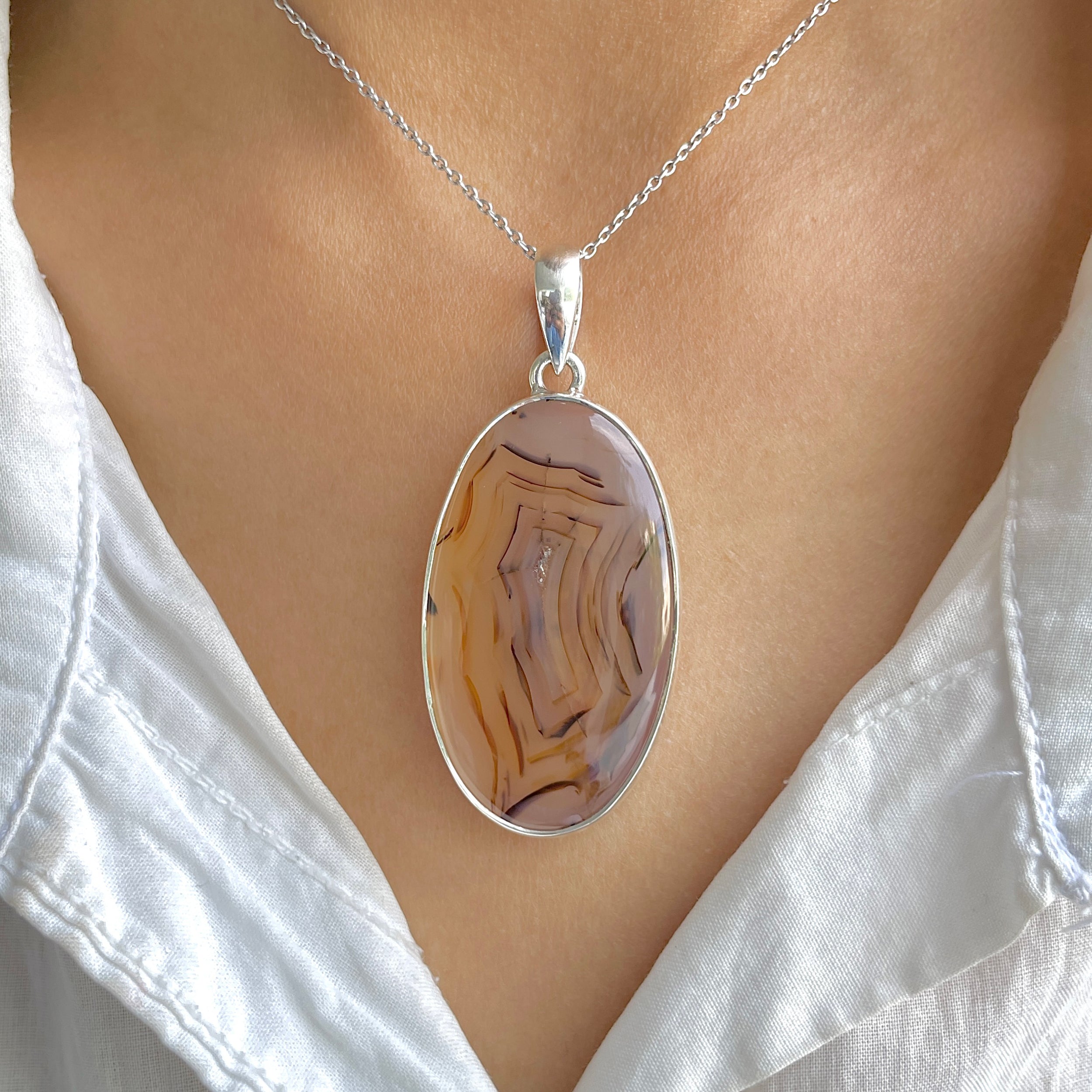 Montana Agate Pendant-(MTA-P-125.)