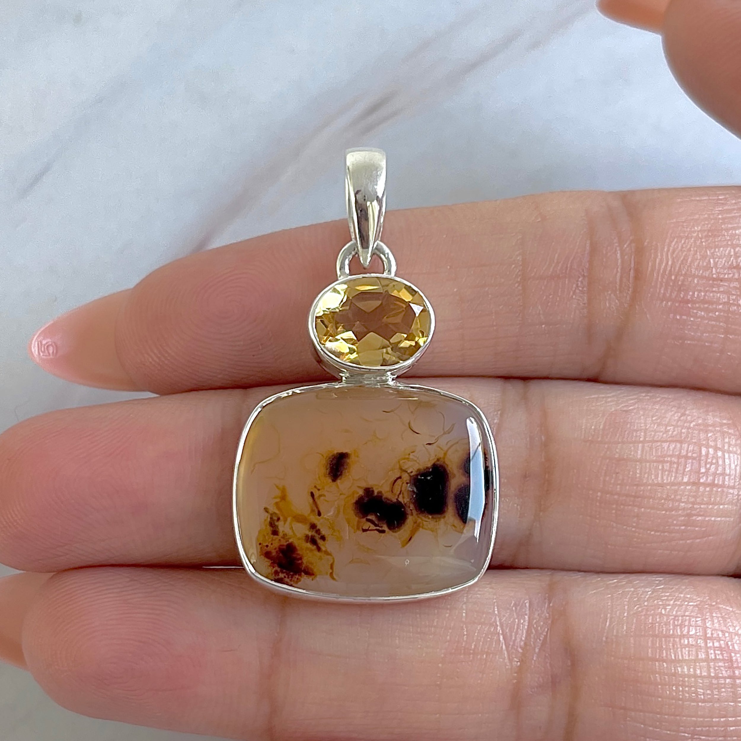 Montana Agate Pendant-(MTA-P-34.)