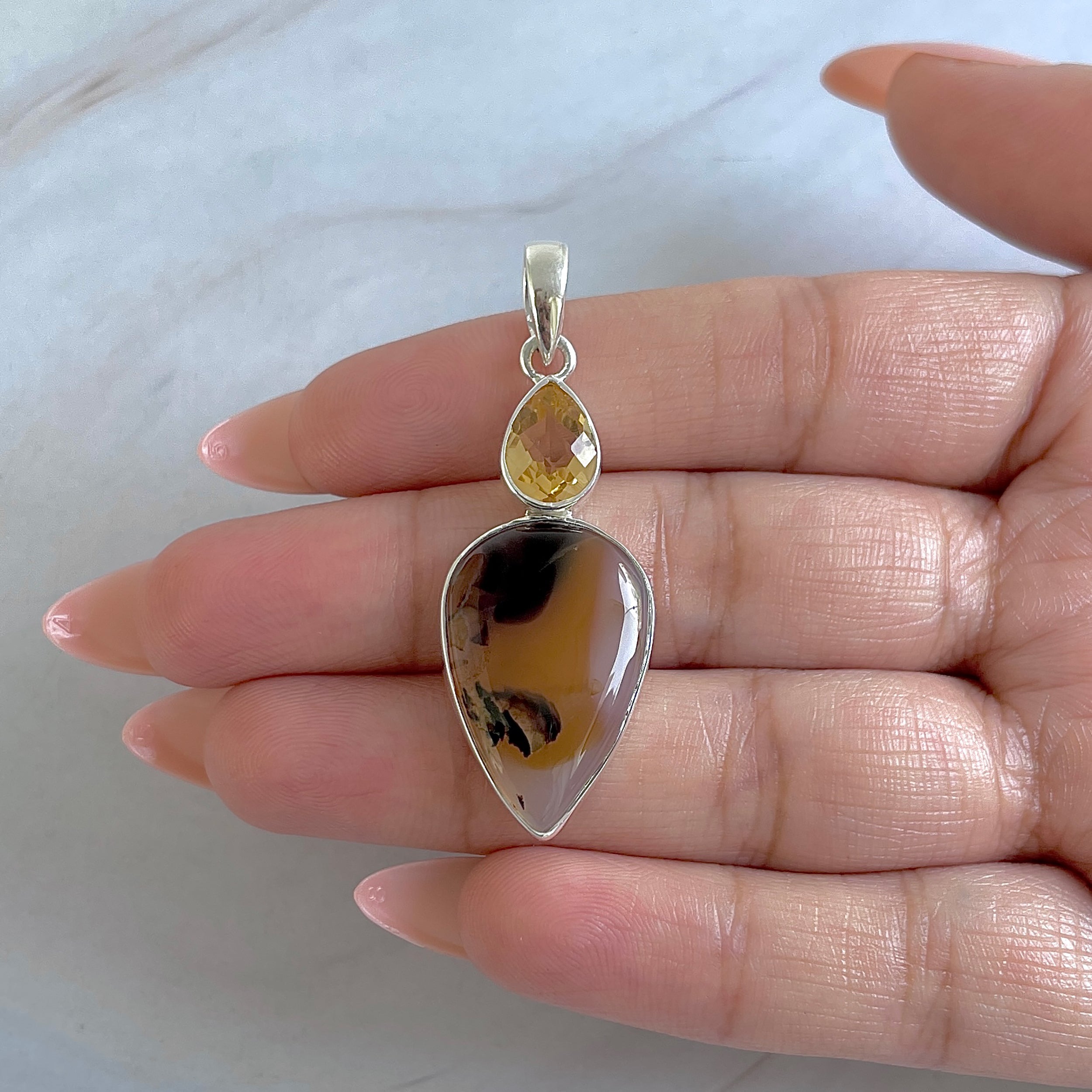 Montana Agate Pendant-(MTA-P-37.)