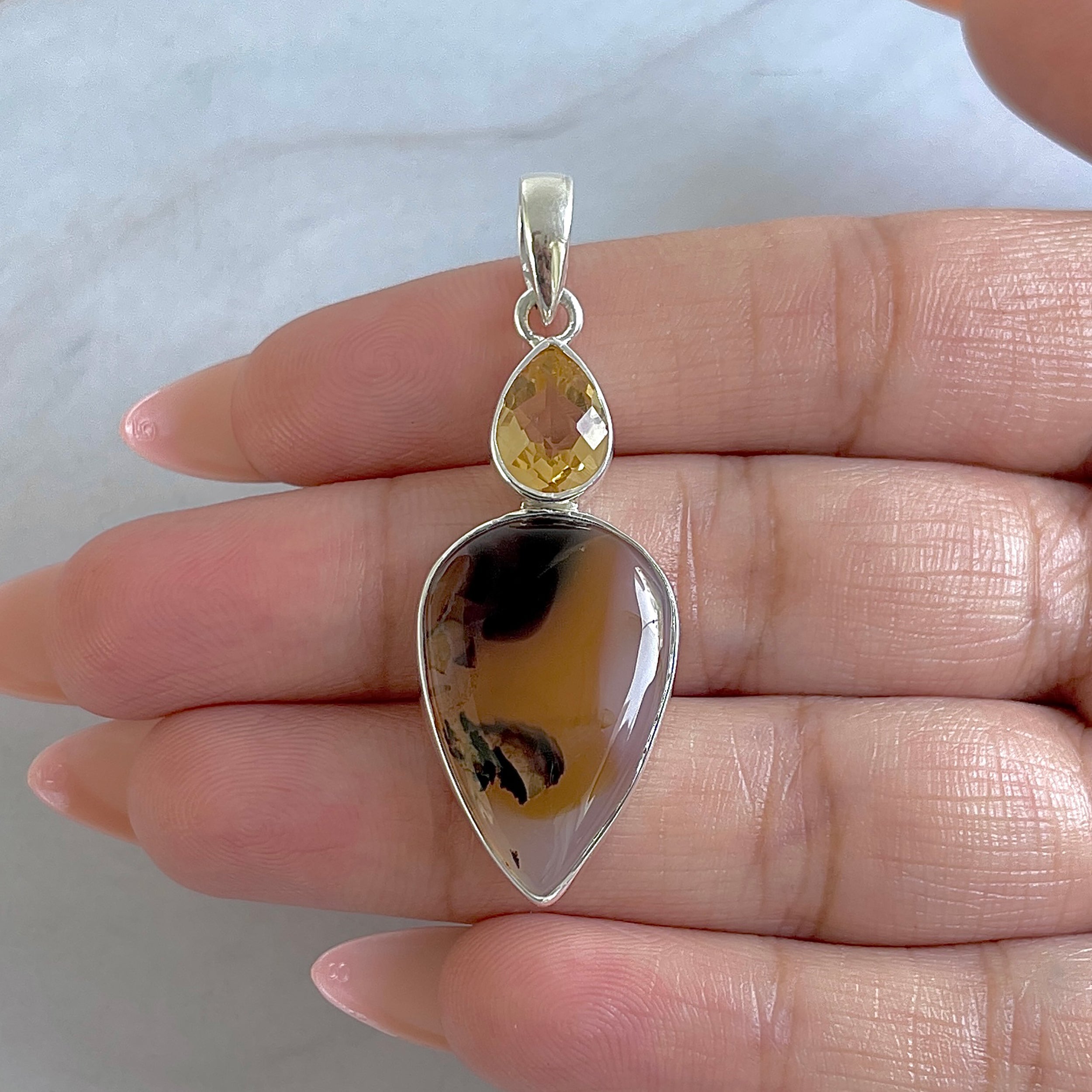 Montana Agate Pendant-(MTA-P-37.)