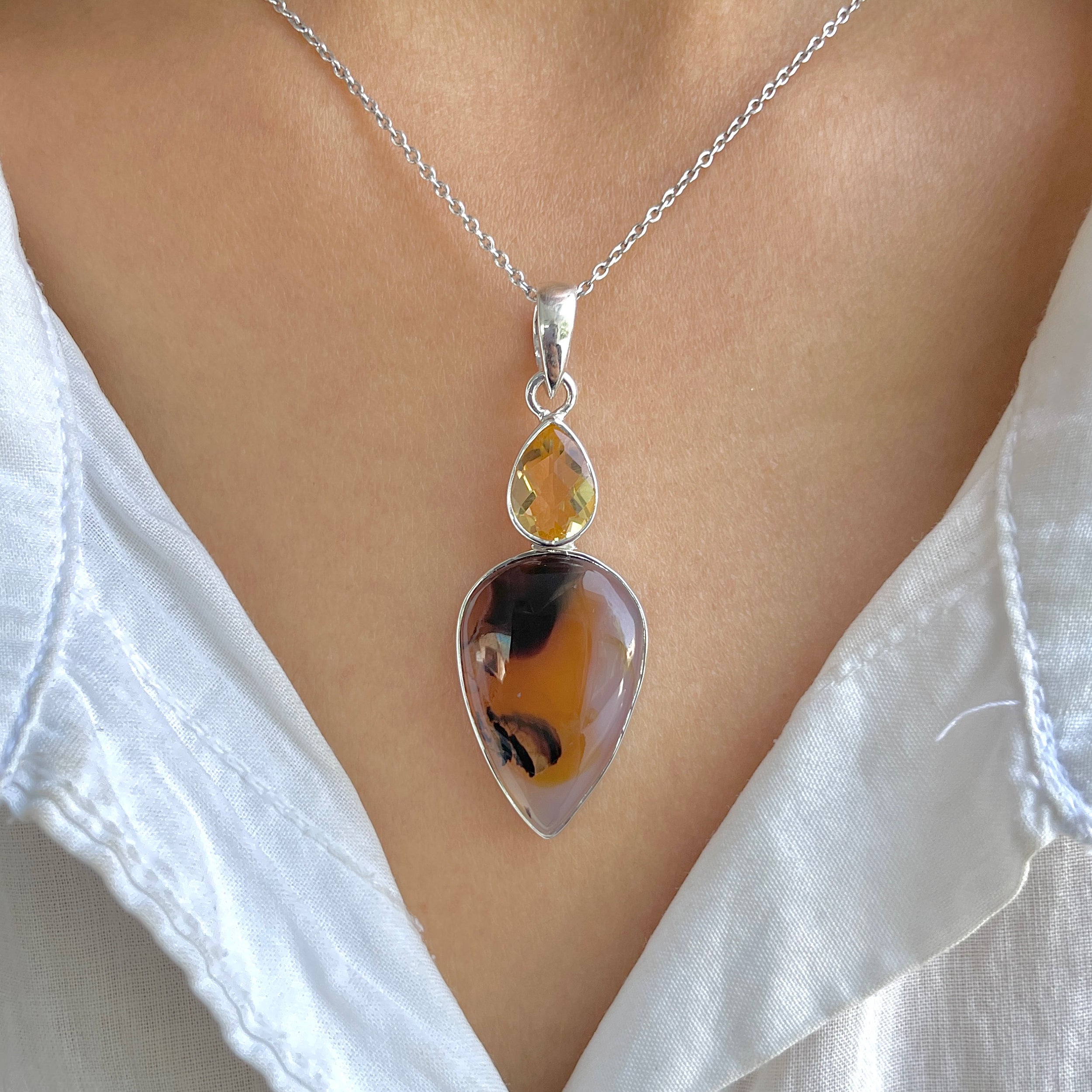 Montana Agate Pendant-(MTA-P-37.)