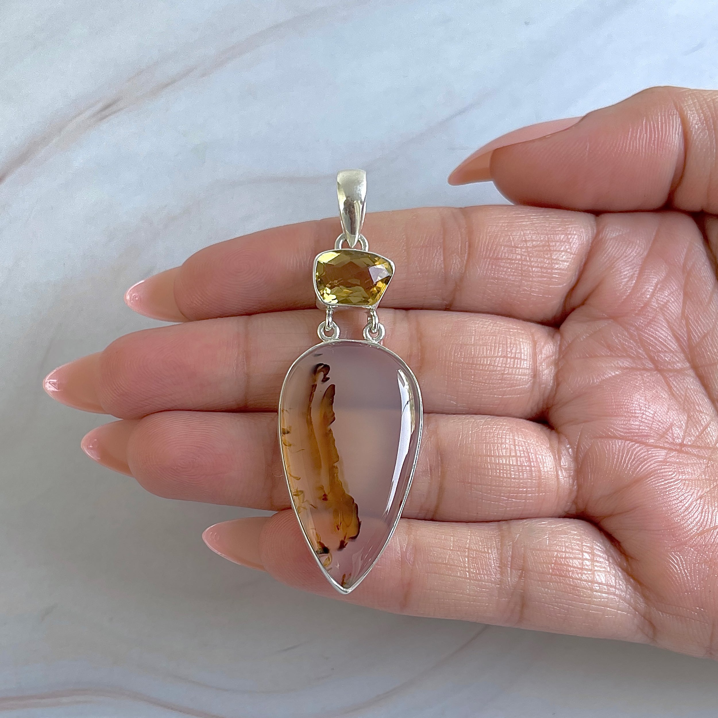 Montana Agate Pendant-(MTA-P-40.)