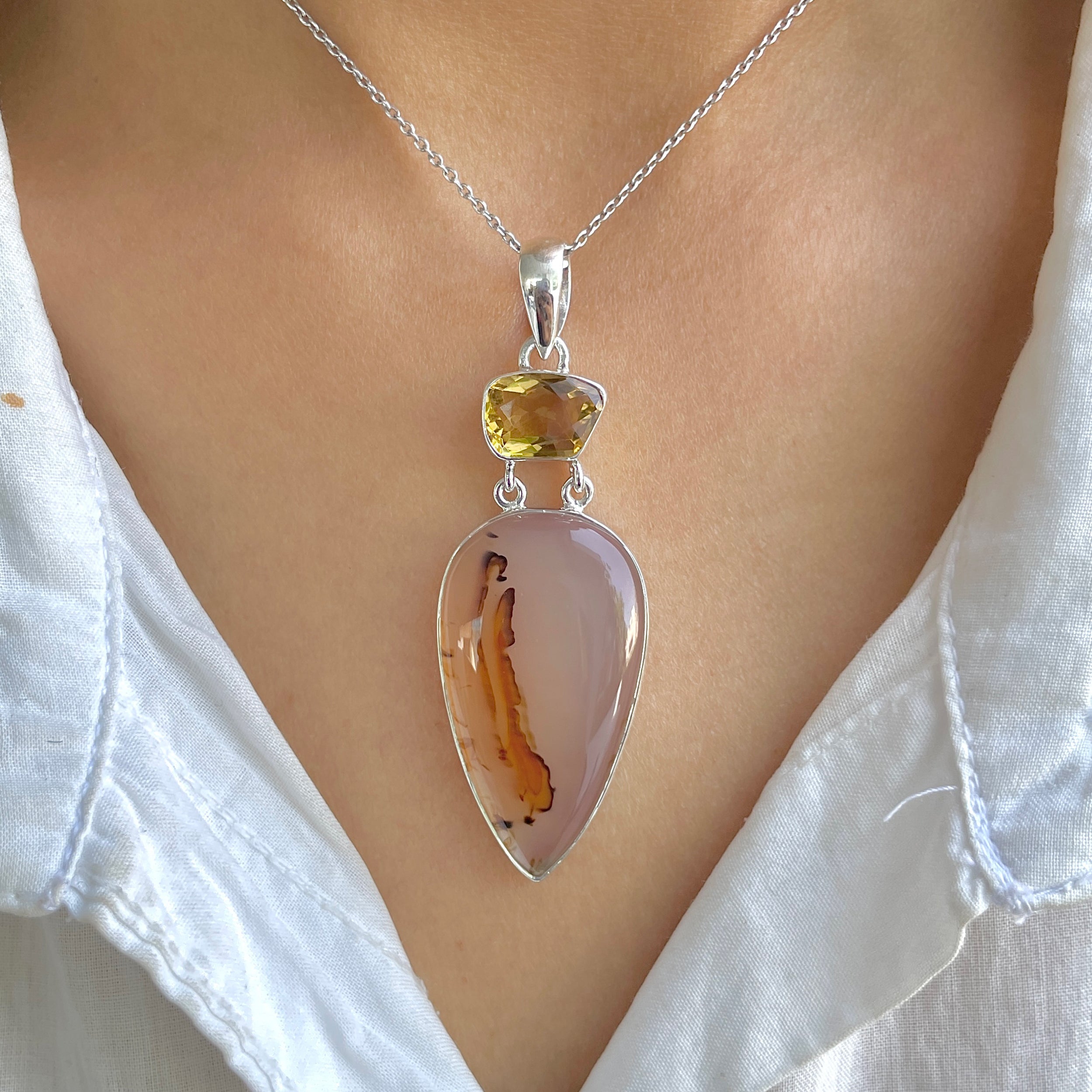 Montana Agate Pendant-(MTA-P-40.)