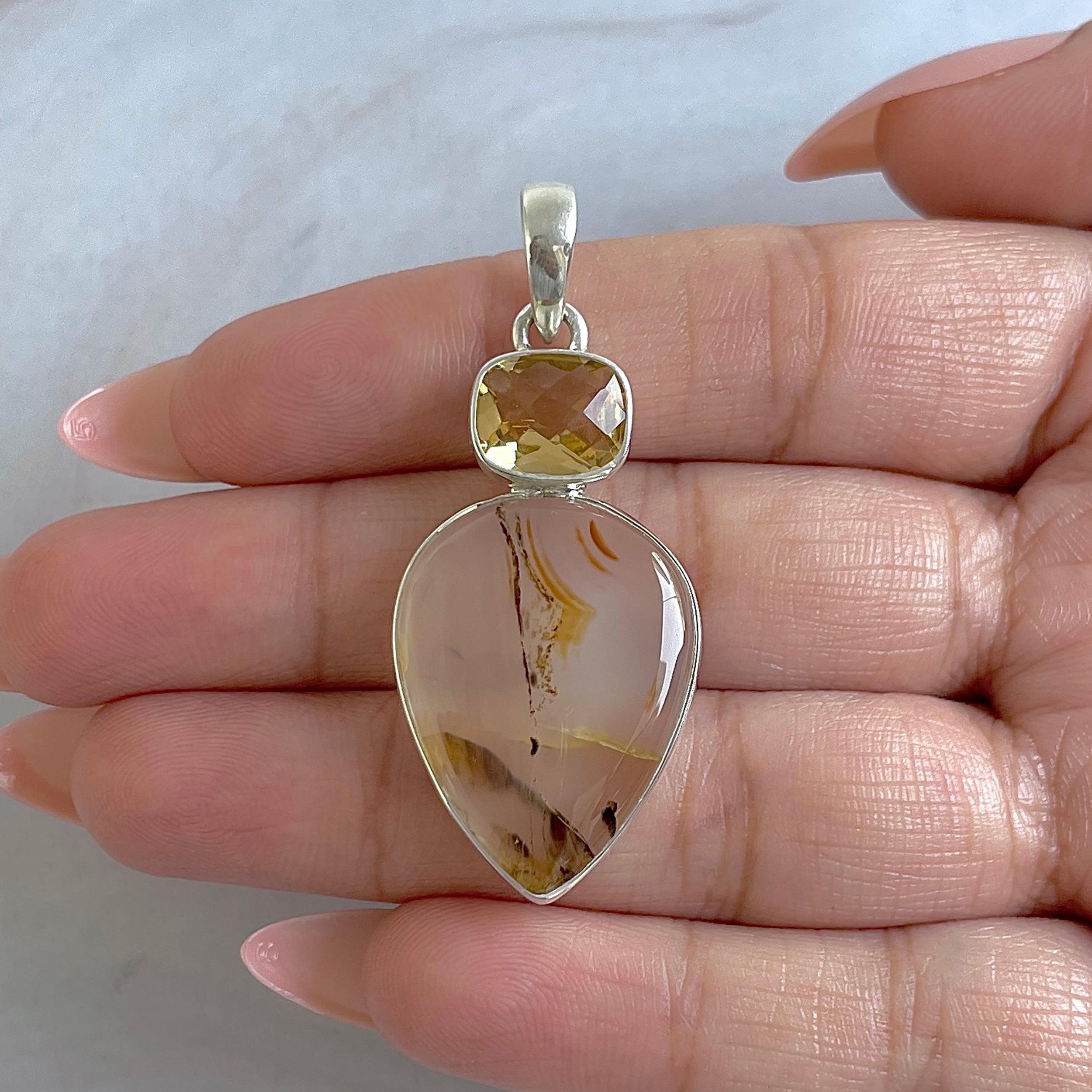 Montana Agate Pendant-(MTA-P-43.)