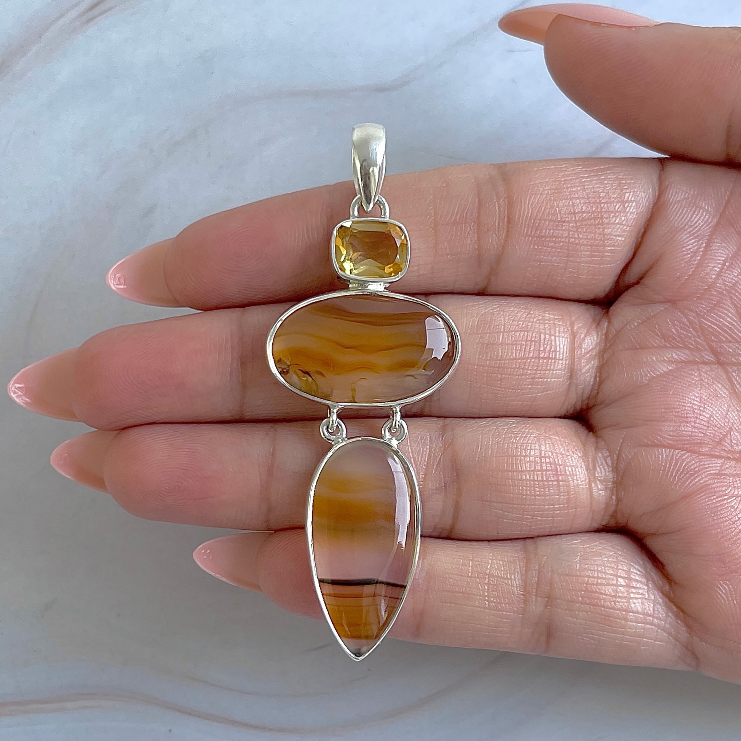 Montana Agate Pendant-(MTA-P-48.)