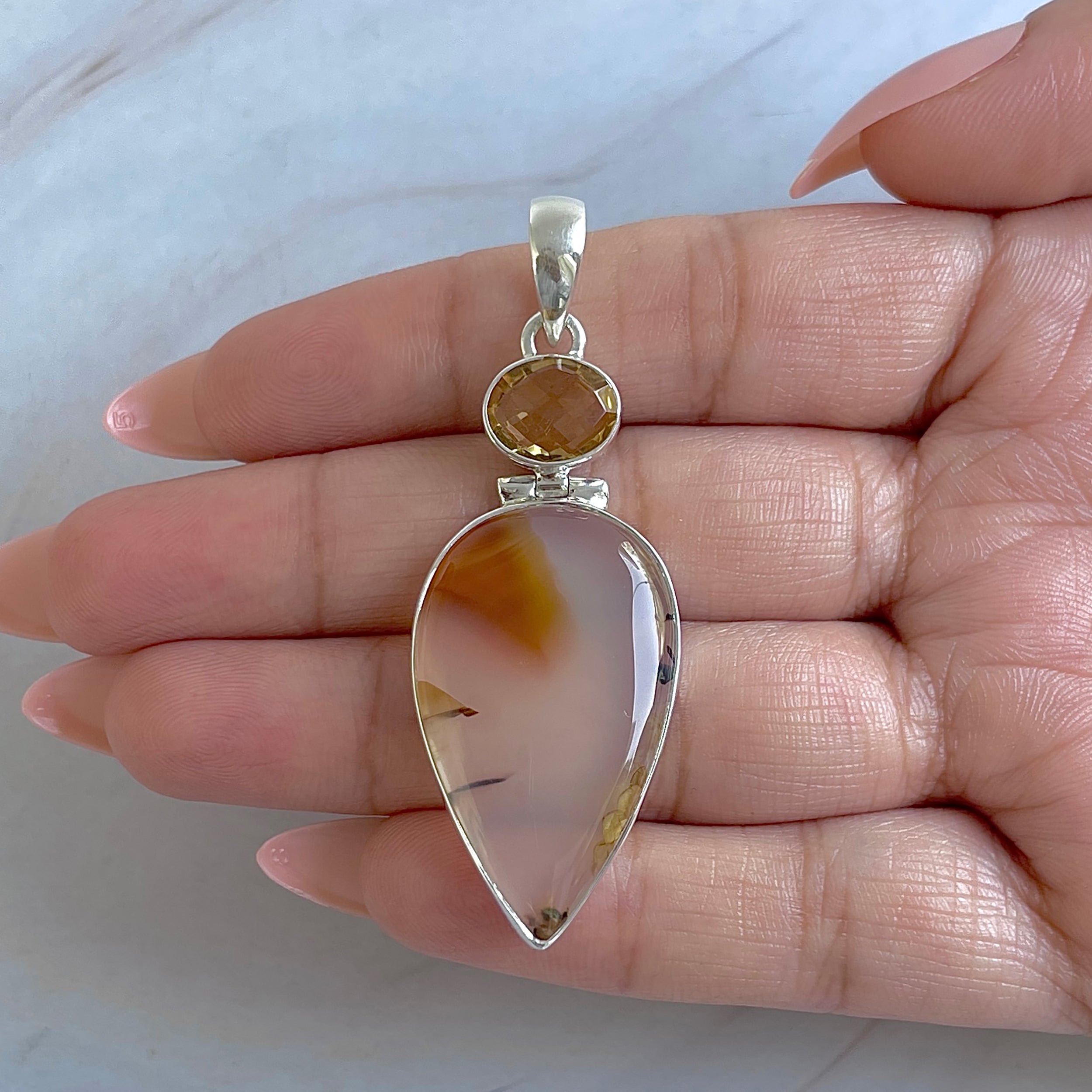 Montana Agate Pendant-(MTA-P-49.)