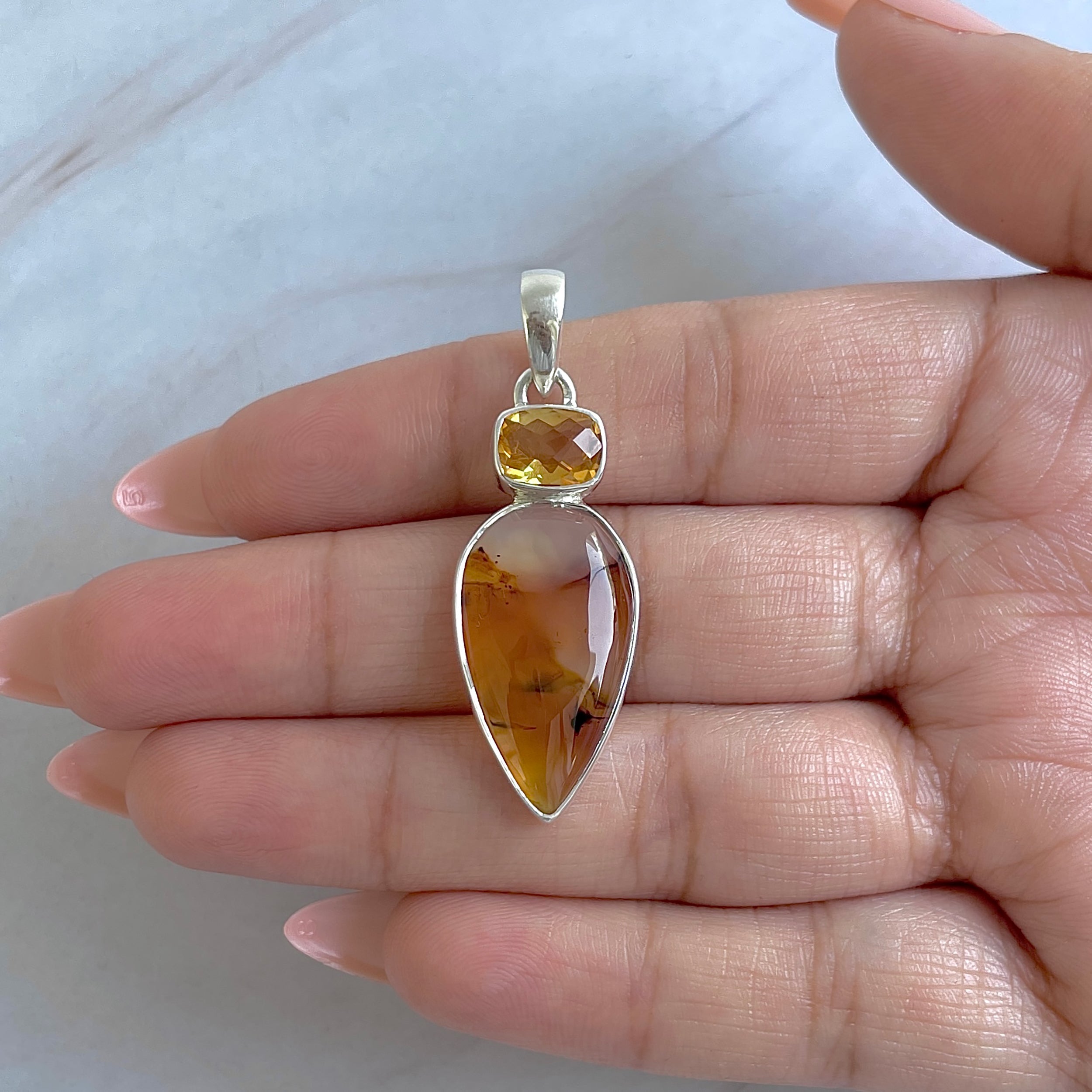 Montana Agate Pendant-(MTA-P-51.)