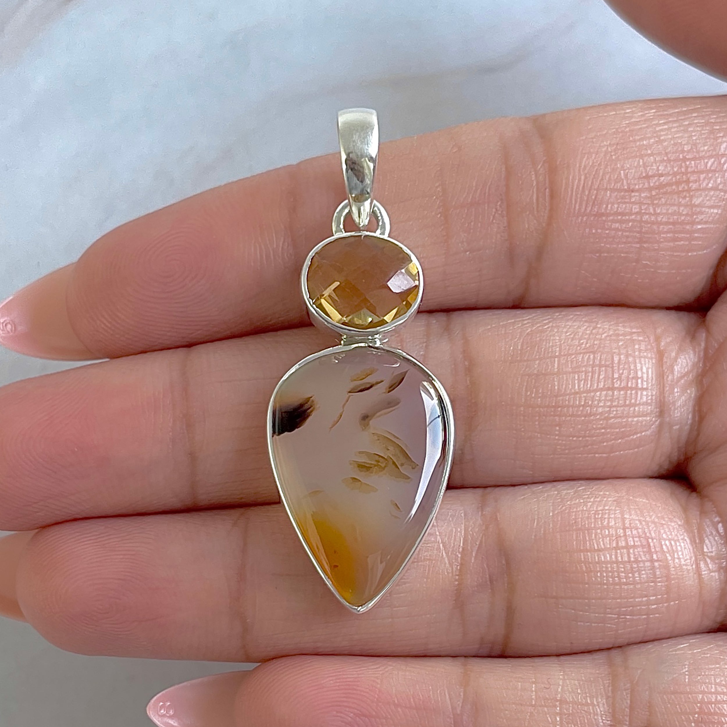 Montana Agate Pendant-(MTA-P-54.)