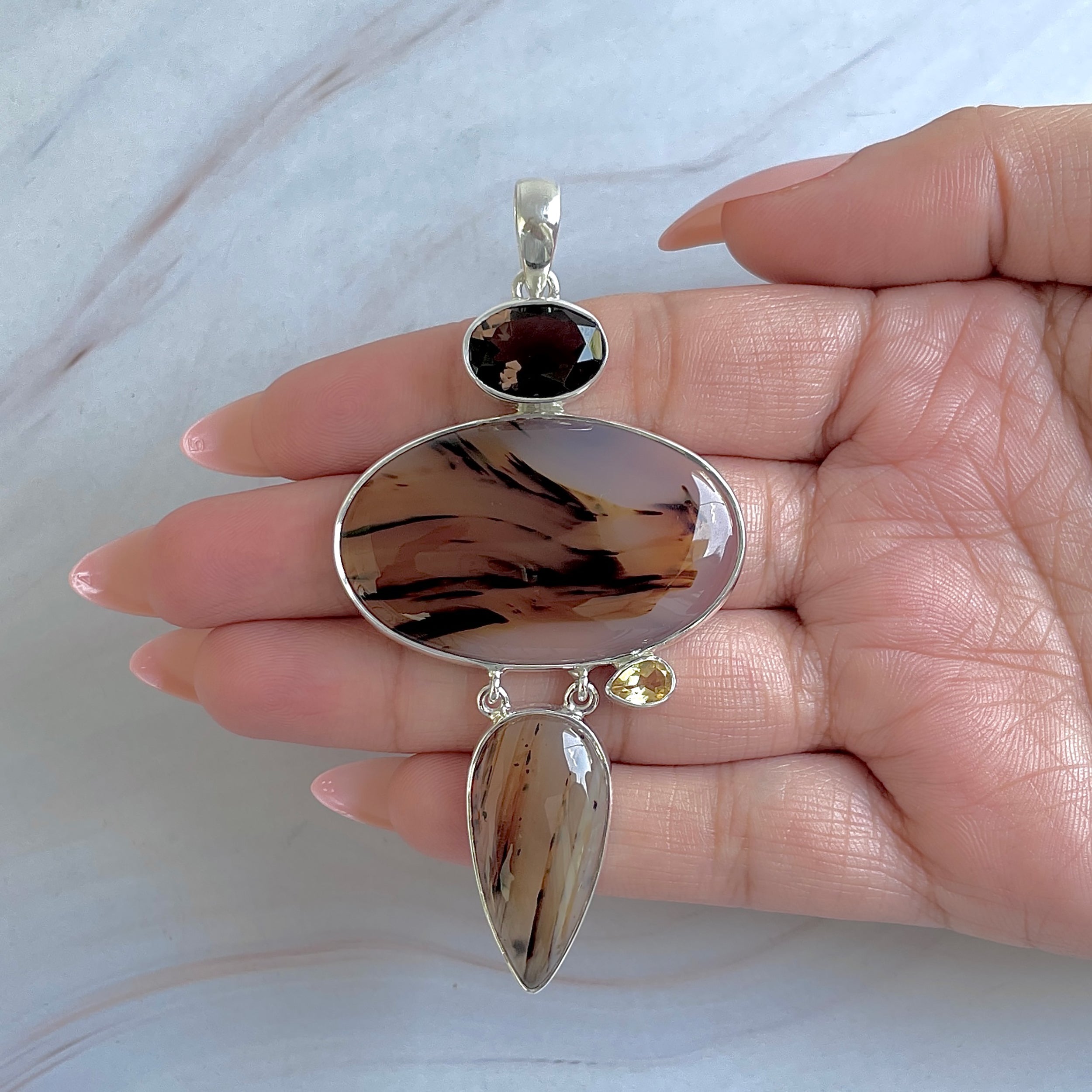Montana Agate Pendant-(MTA-P-57.)