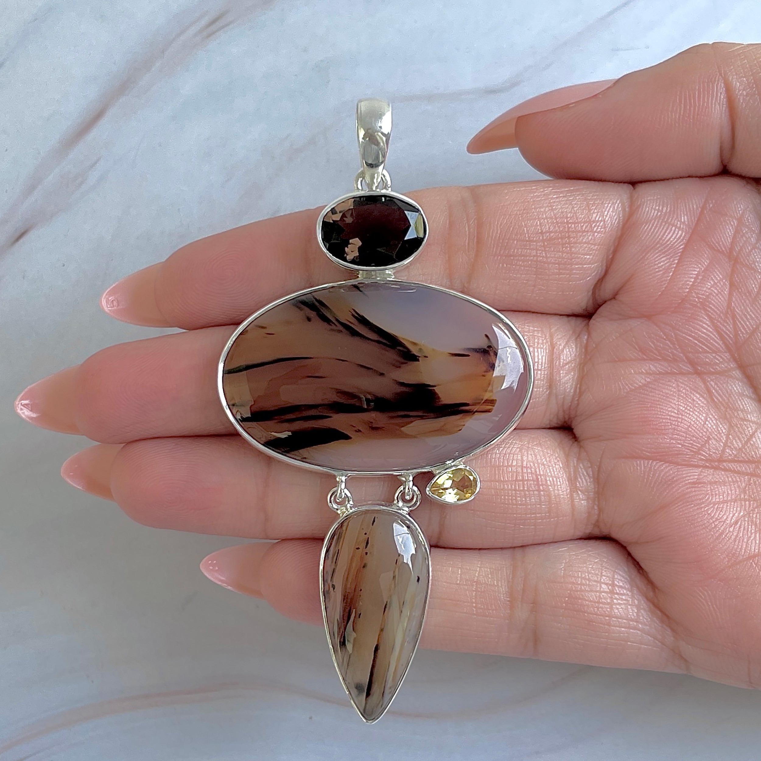 Montana Agate Pendant-(MTA-P-57.)