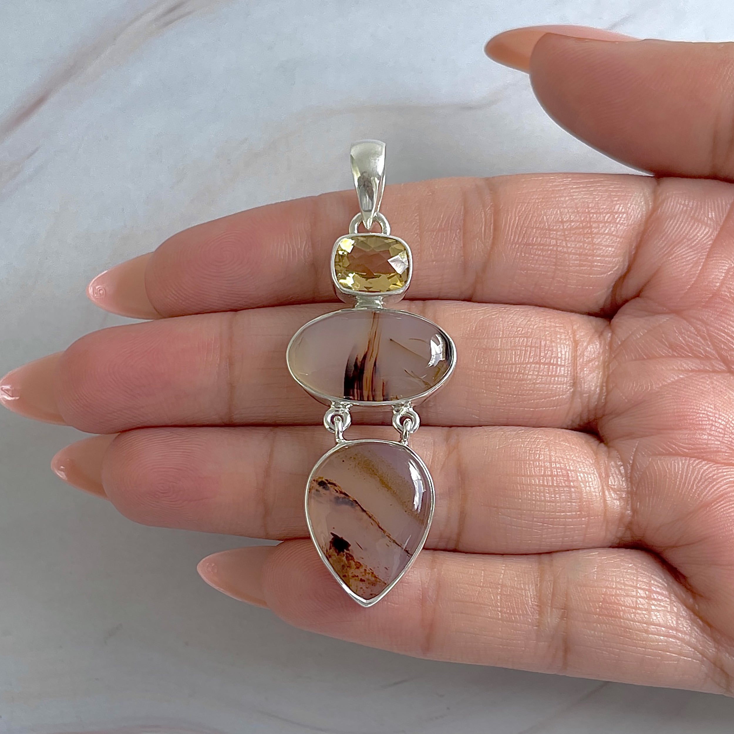 Montana Agate Pendant-(MTA-P-59.)