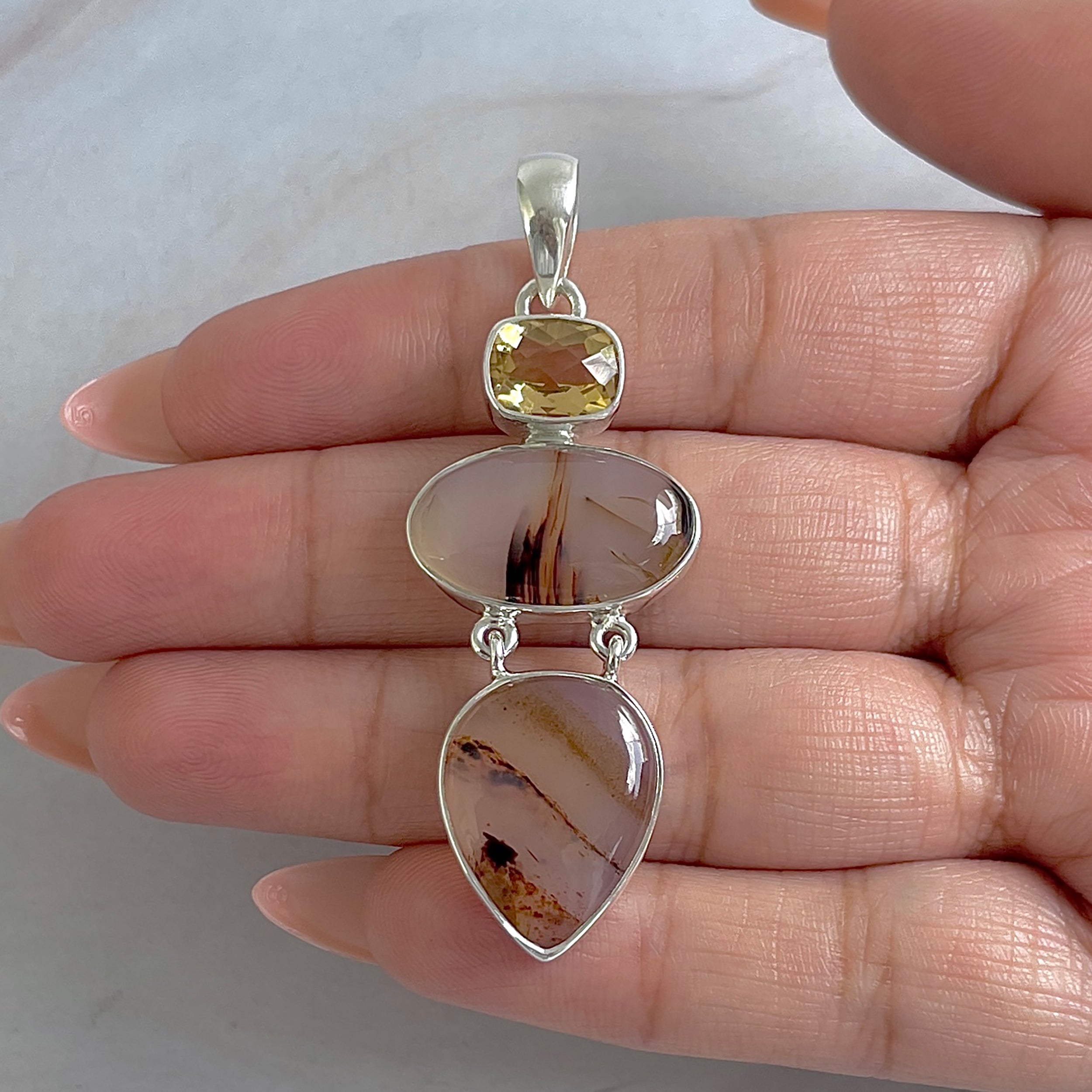 Montana Agate Pendant-(MTA-P-59.)