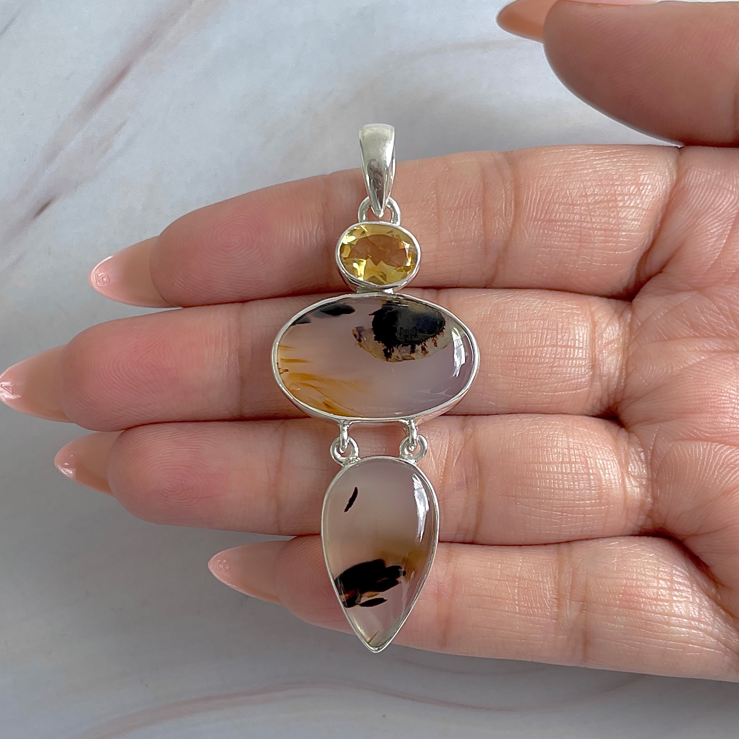 Montana Agate Pendant-(MTA-P-64.)