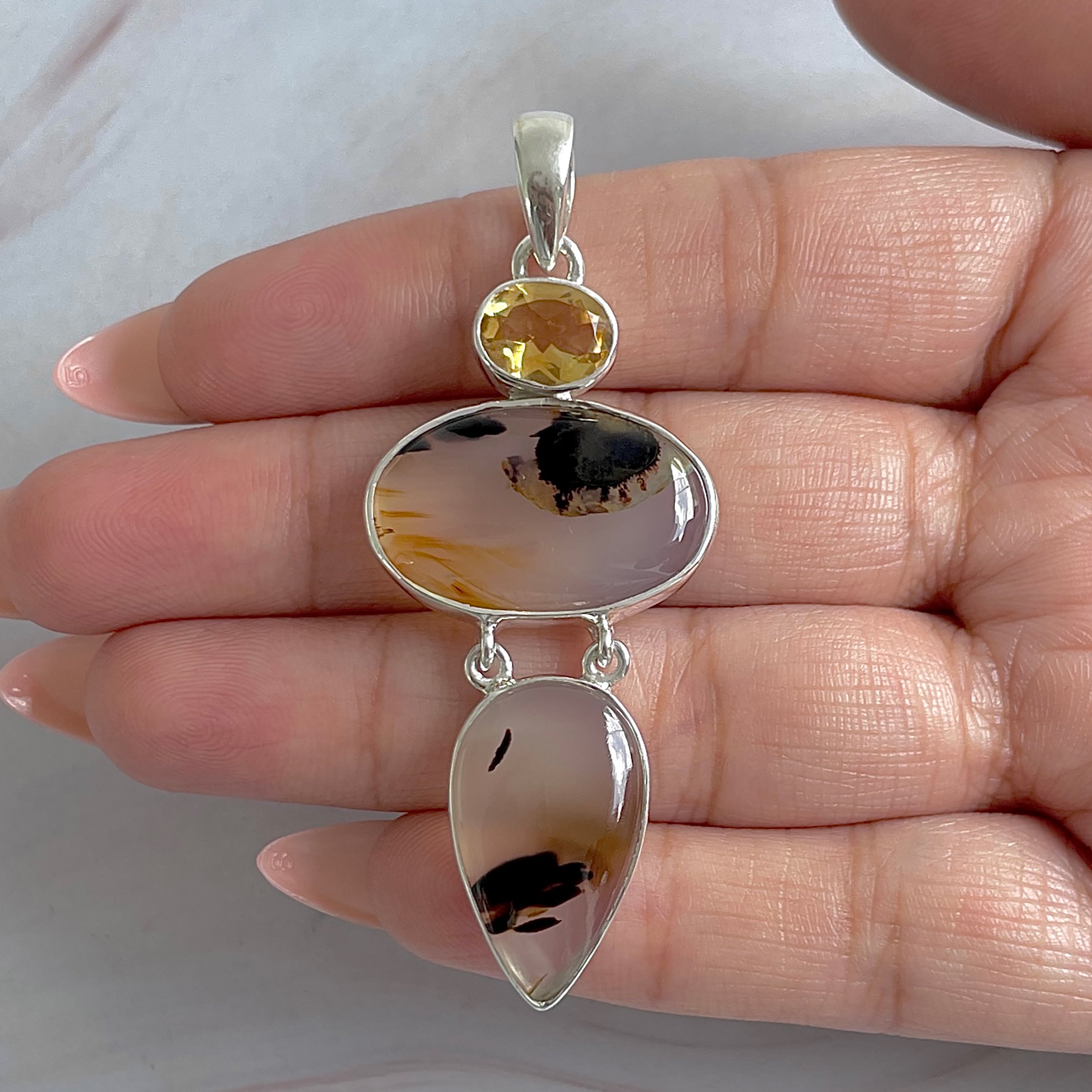 Montana Agate Pendant-(MTA-P-64.)