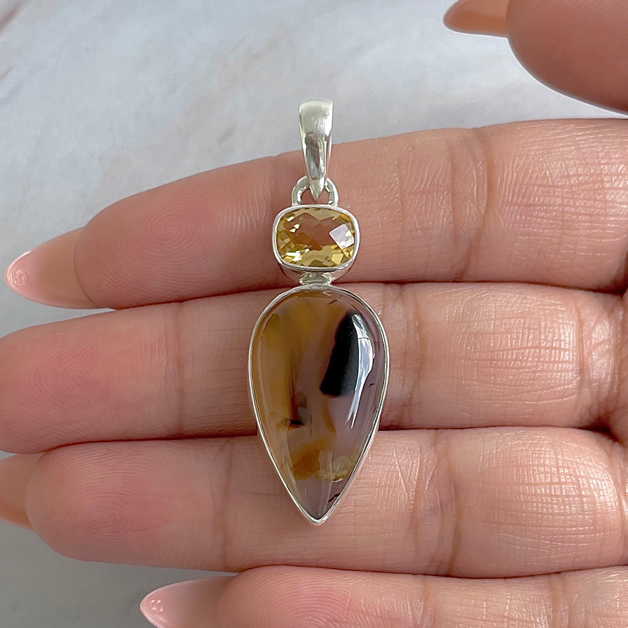 Montana Agate Pendant-(MTA-P-65.)