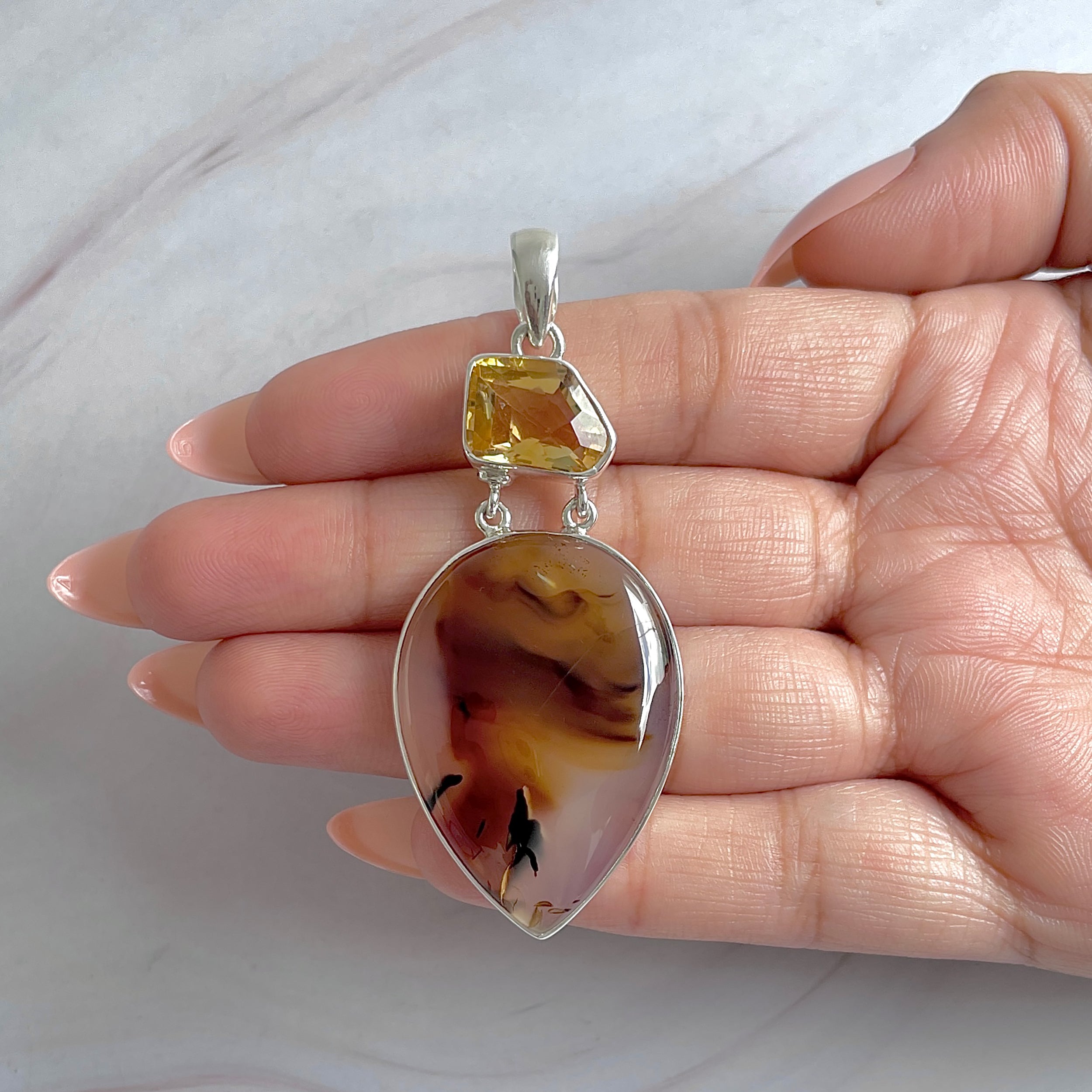 Montana Agate Pendant-(MTA-P-75.)
