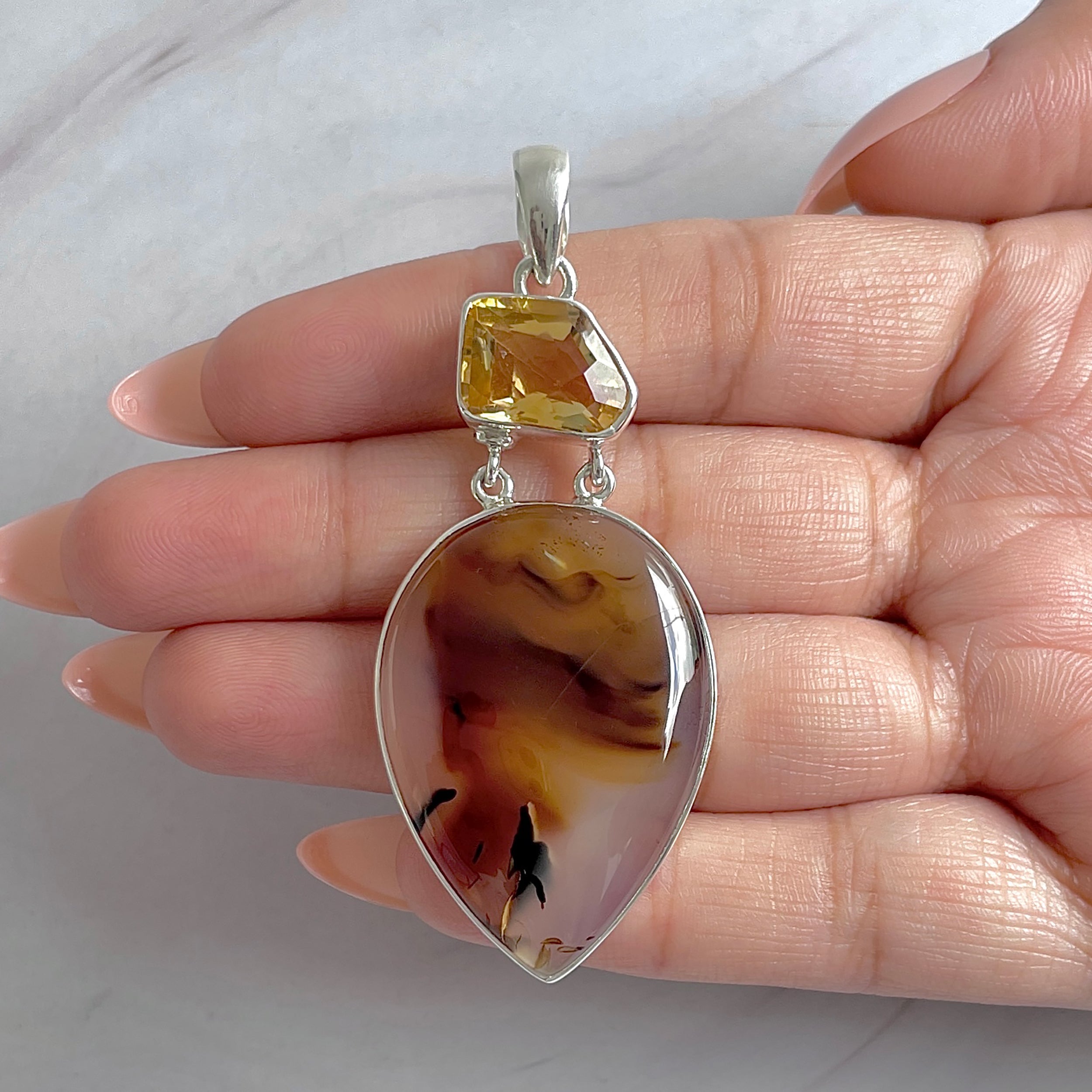 Montana Agate Pendant-(MTA-P-75.)