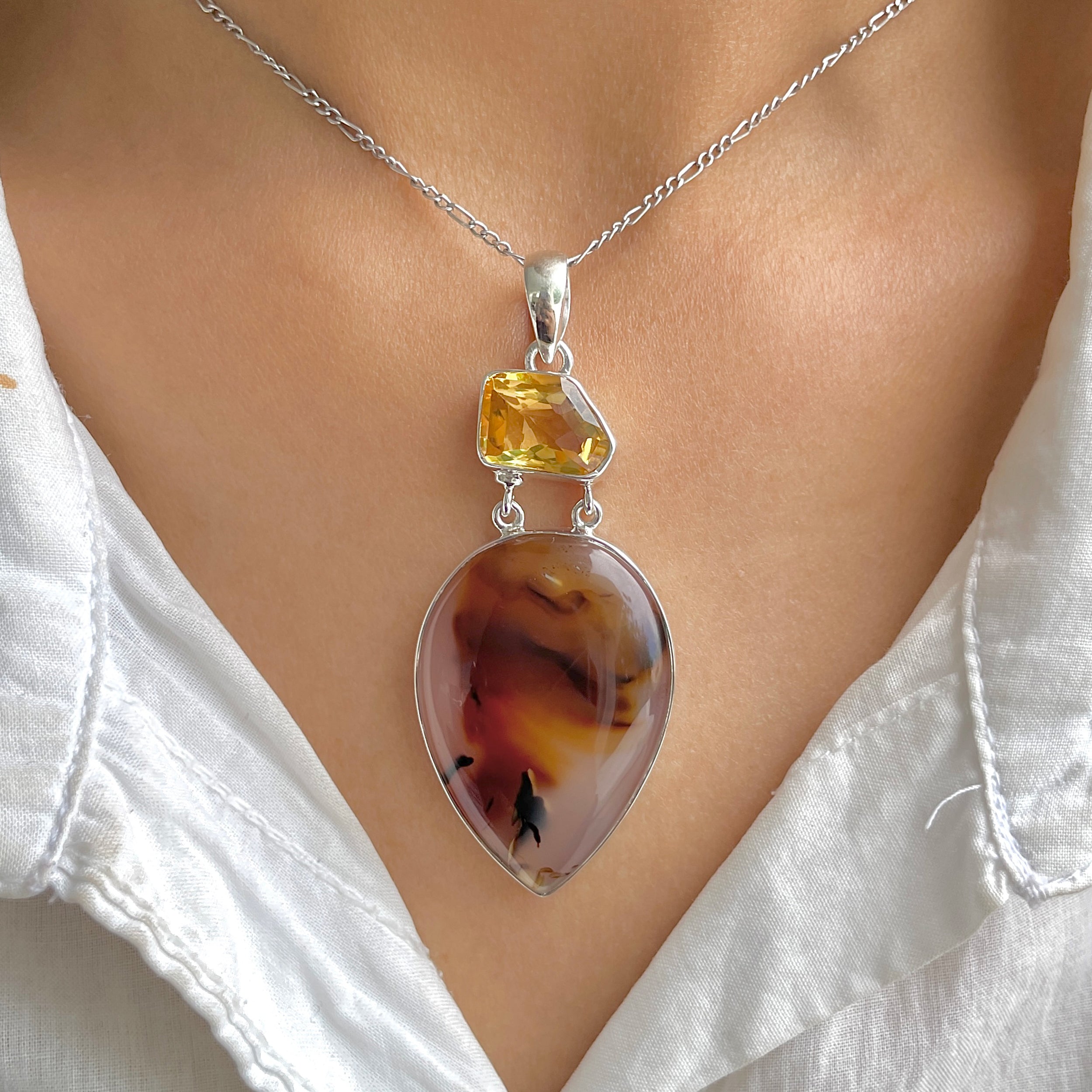 Montana Agate Pendant-(MTA-P-75.)