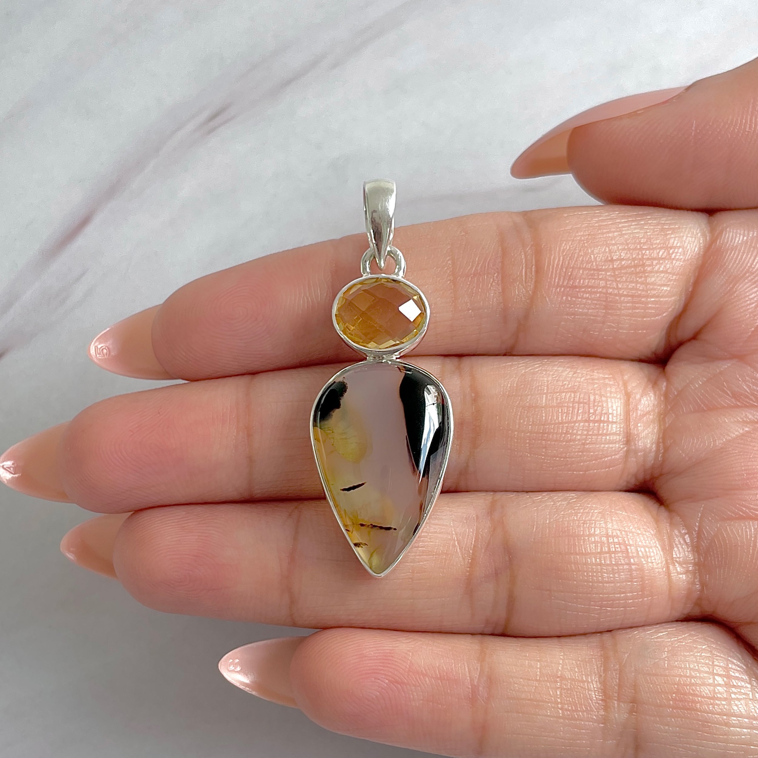 Montana Agate Pendant-(MTA-P-77.)