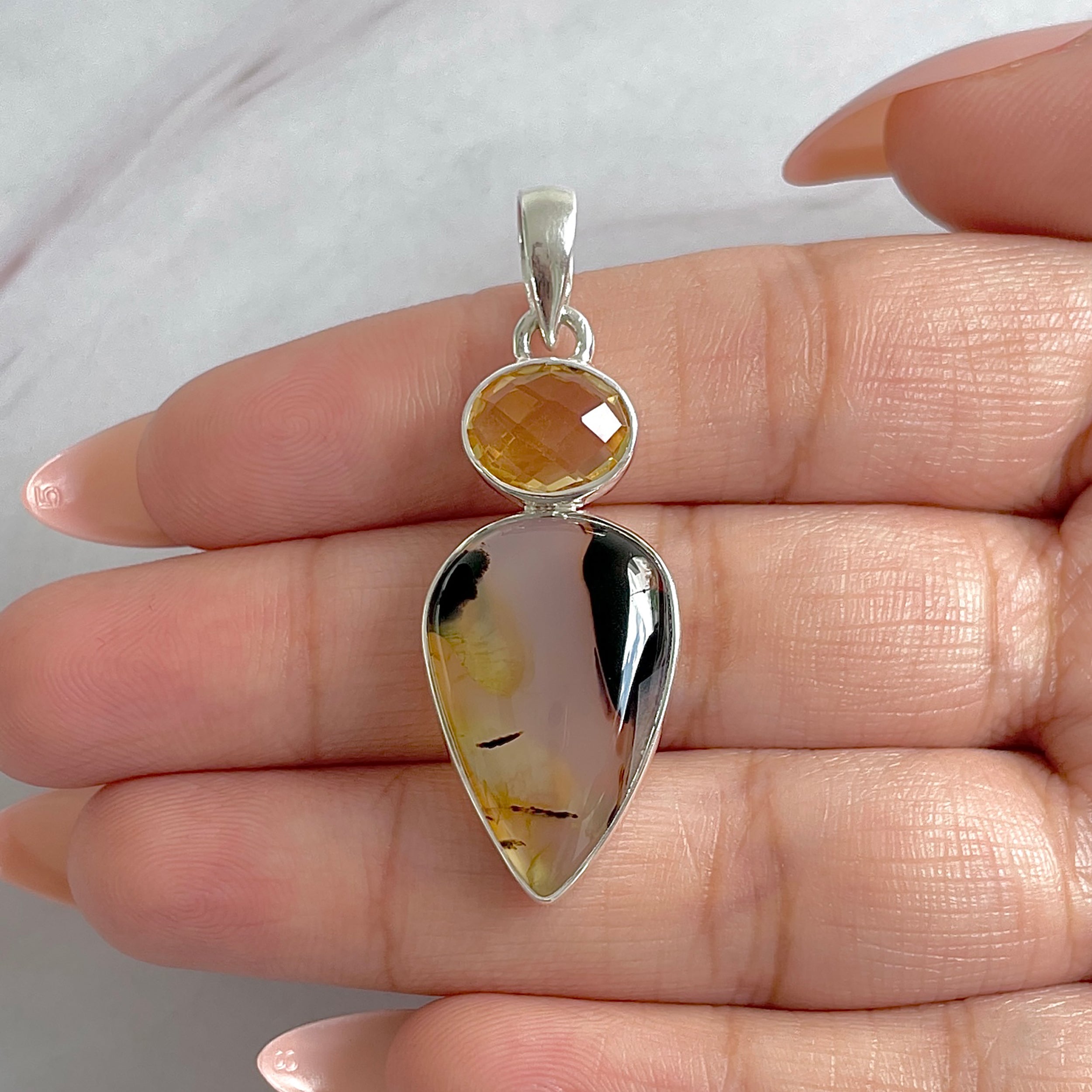 Montana Agate Pendant-(MTA-P-77.)