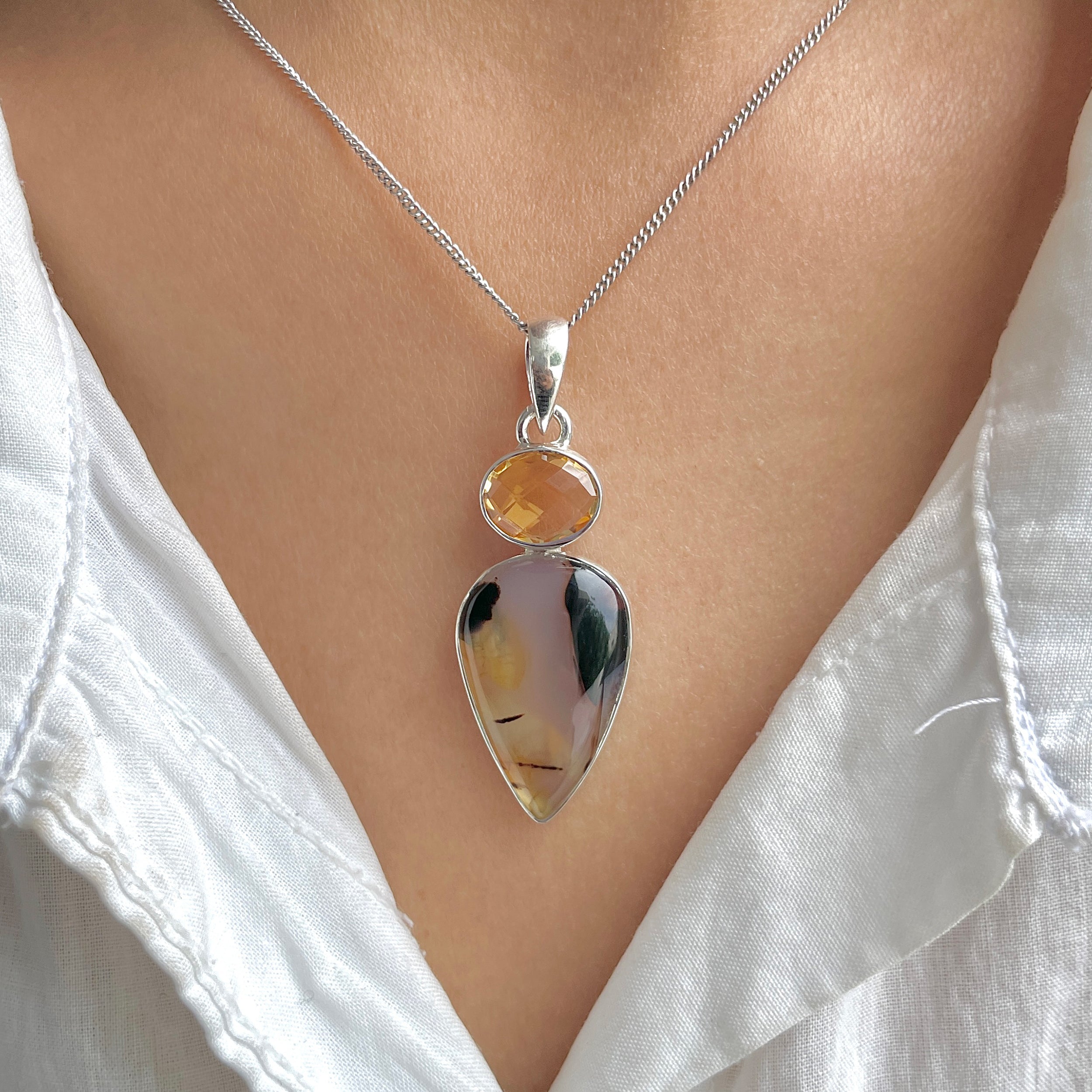 Montana Agate Pendant-(MTA-P-77.)