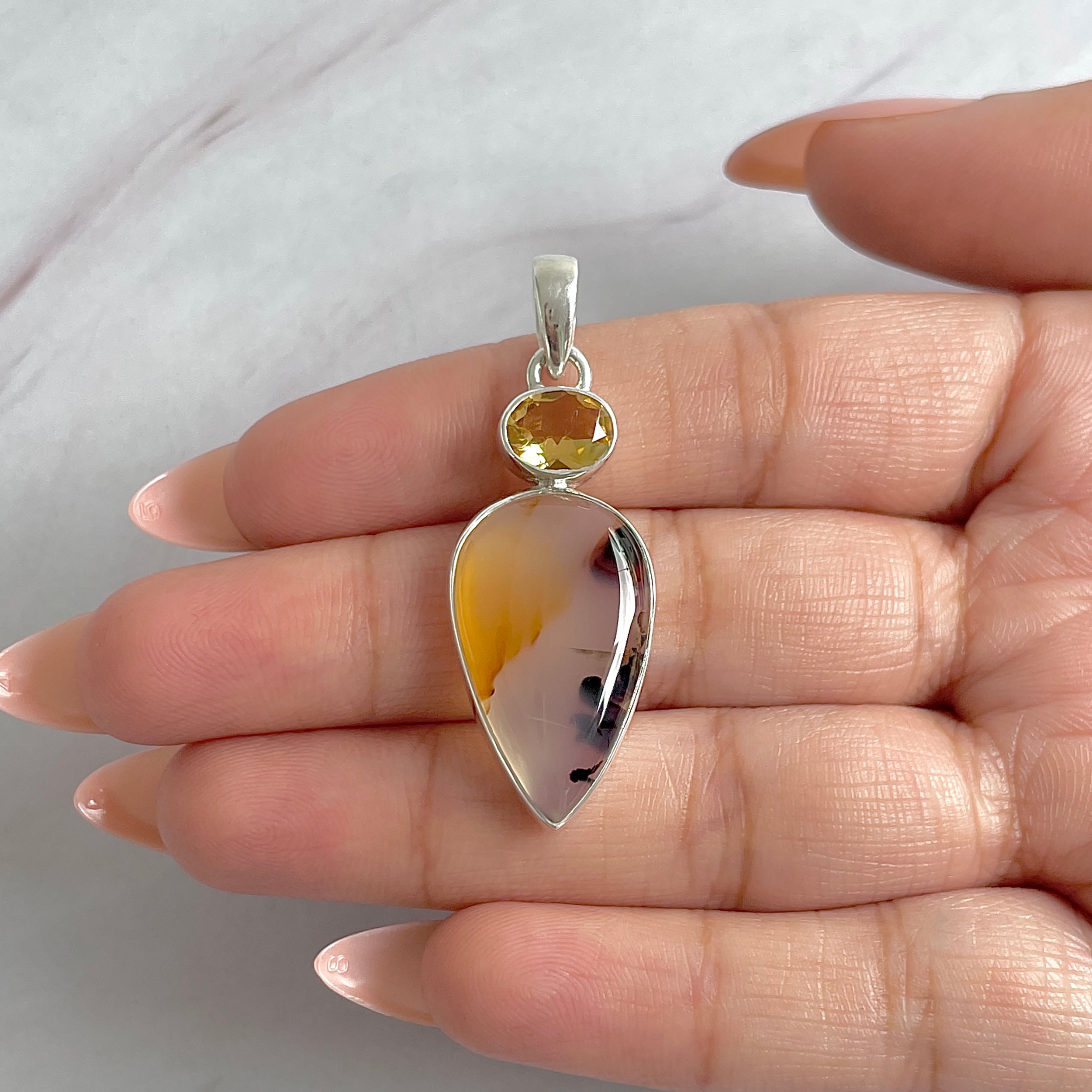 Montana Agate Pendant-(MTA-P-78.)